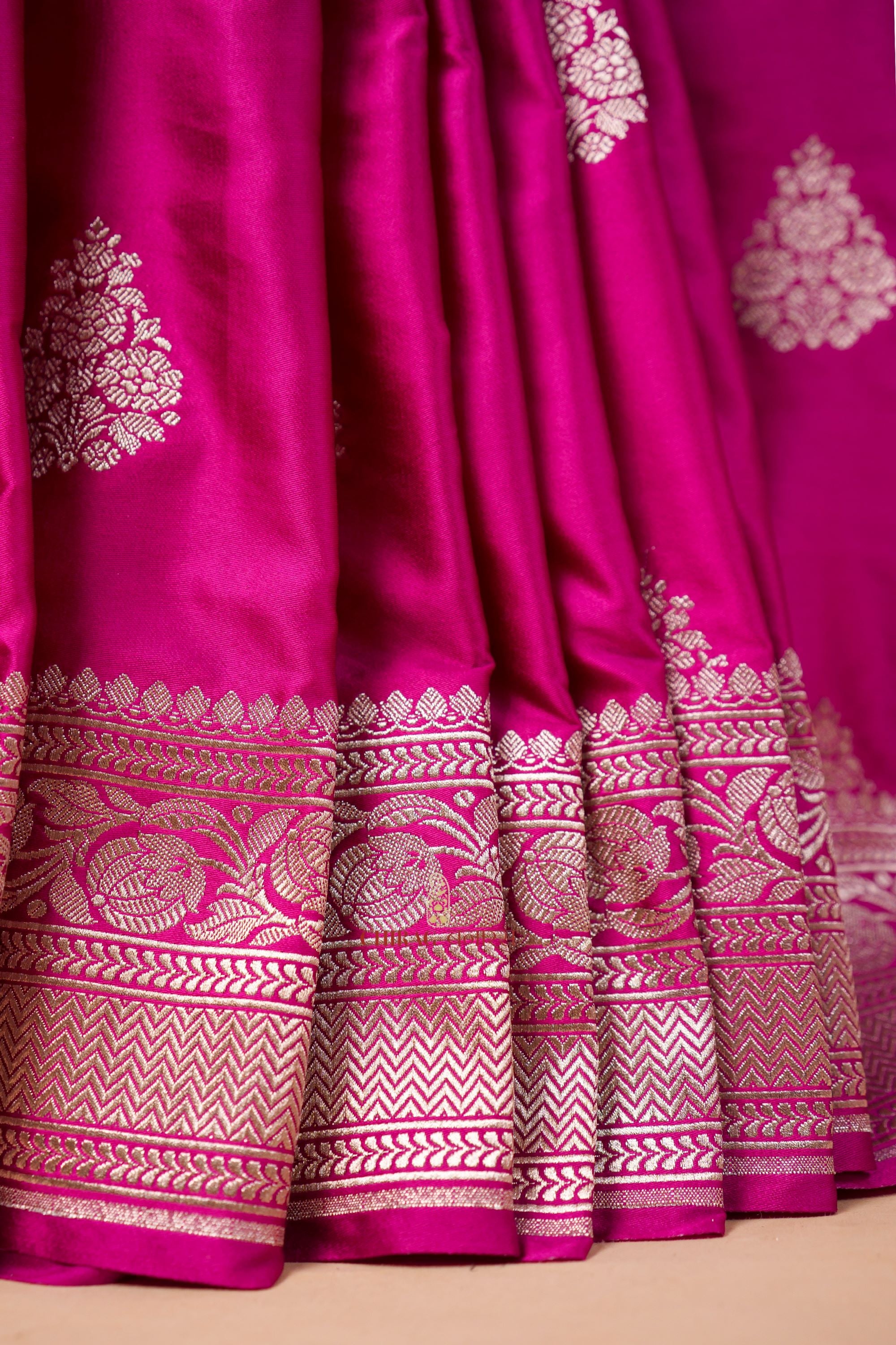 Mashru Katan Silk Silver and Gold Zari work Saree