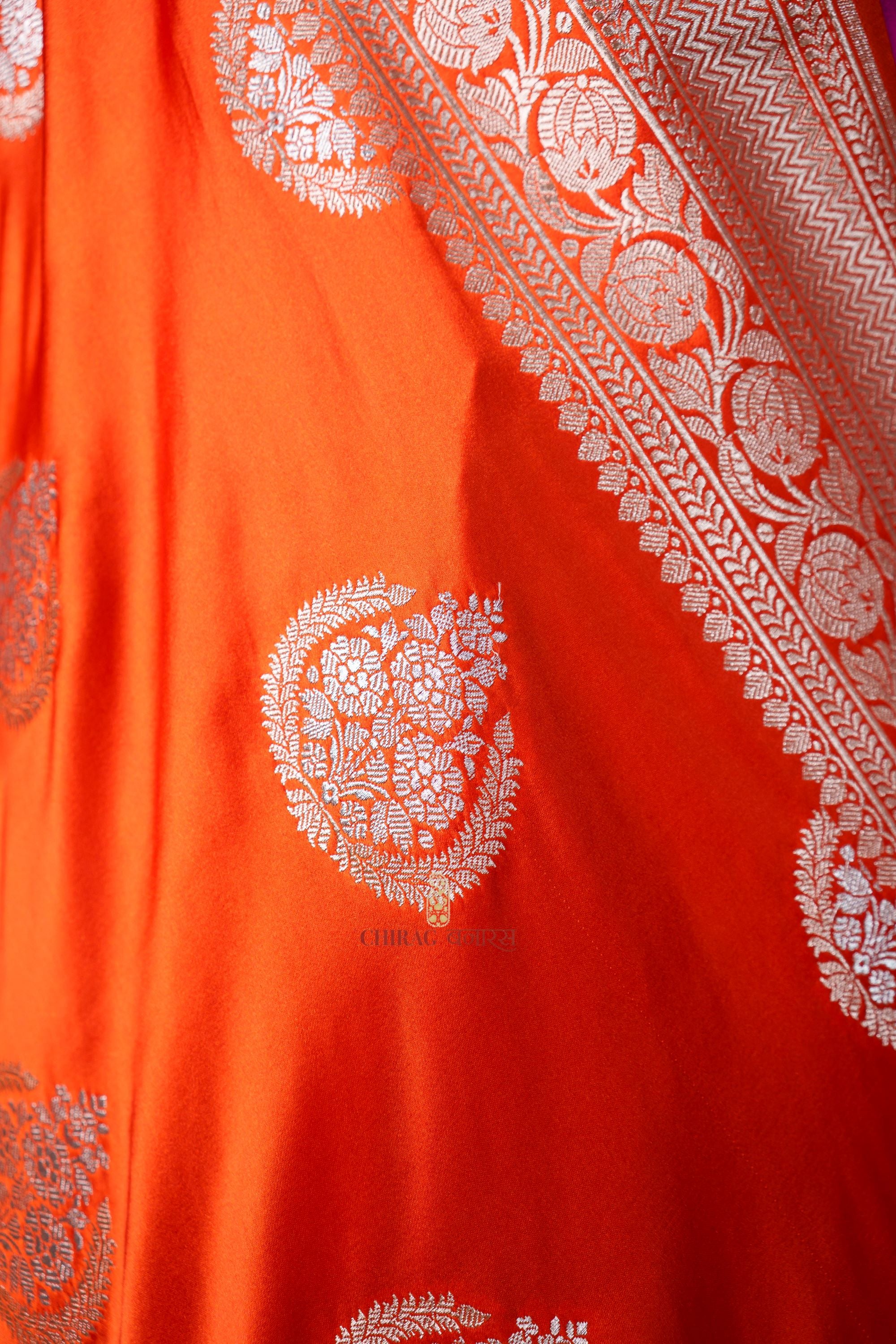 Mashru Katan Silk Silver and Gold Zari work Saree