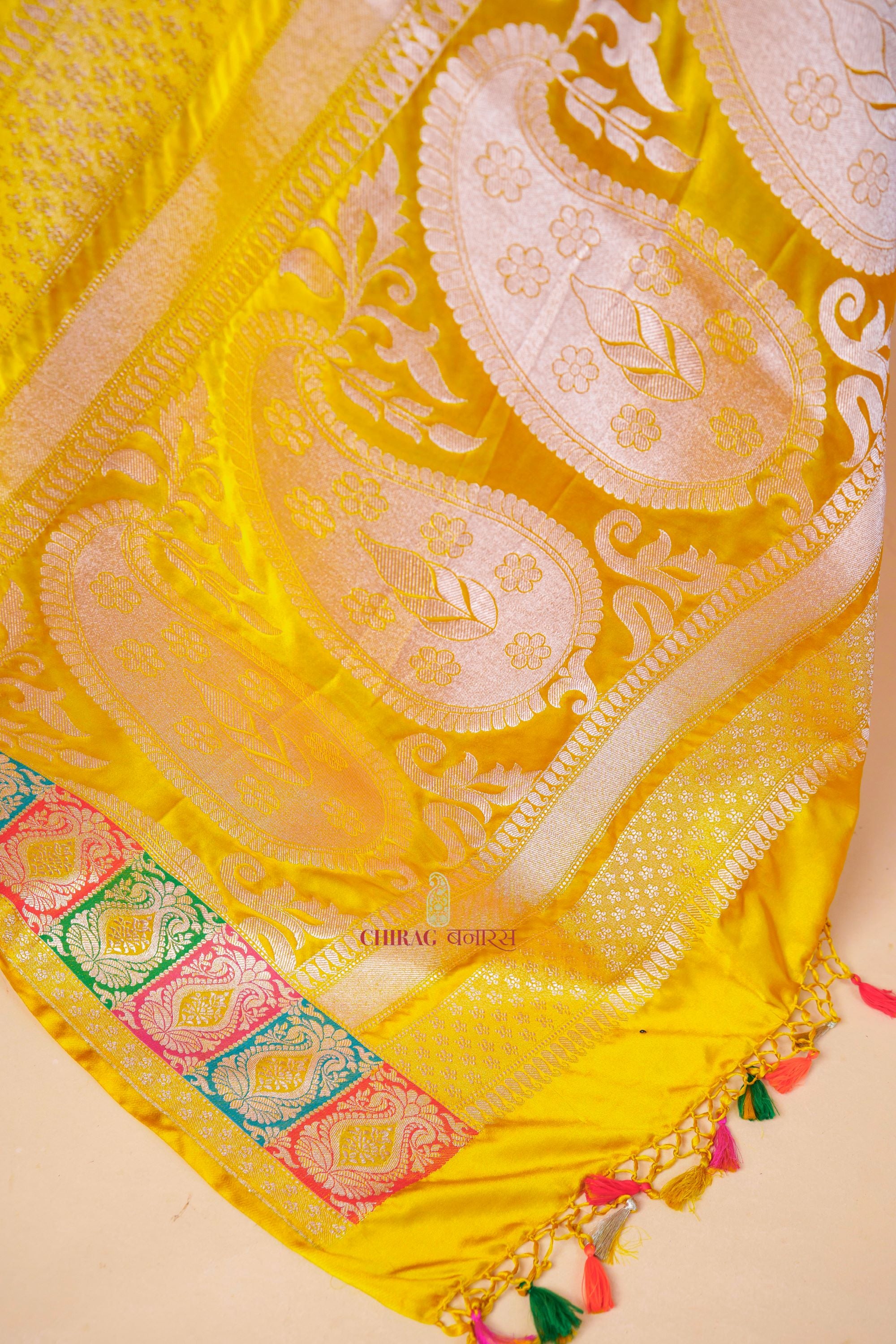Mashru Katan Silk Rangkat Border Saree