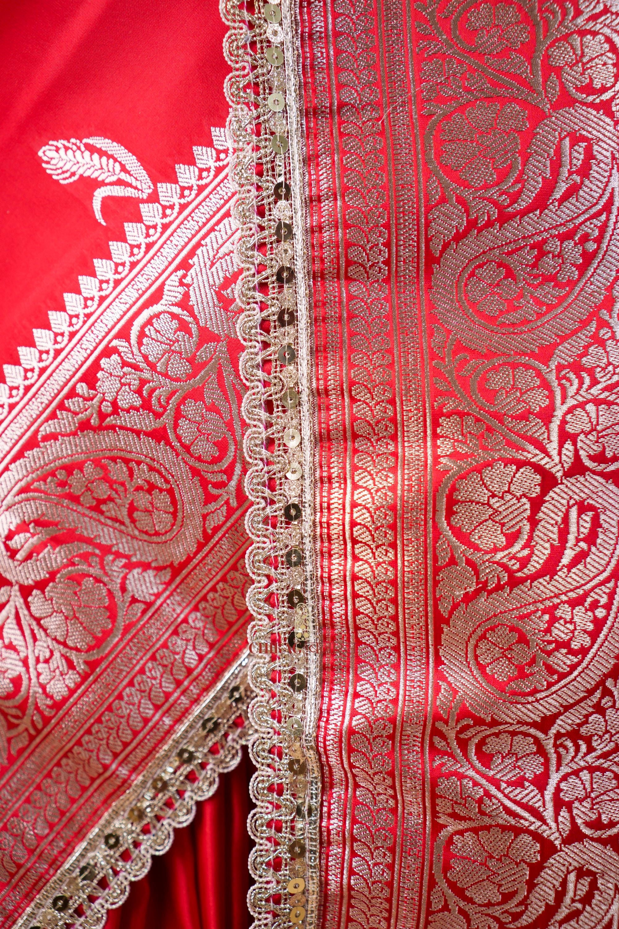 Mashru Katan Silk with Gota Border Saree