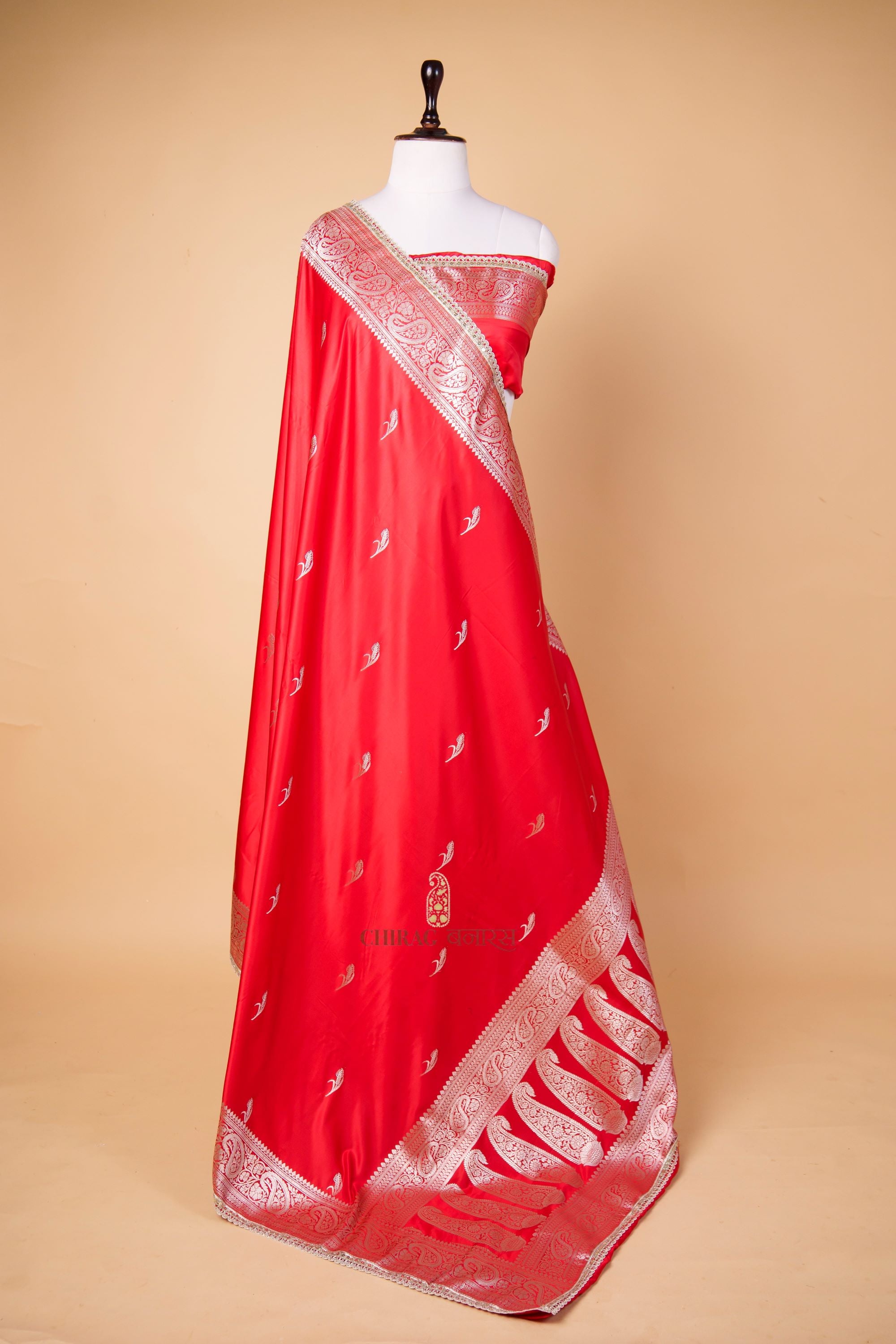 Mashru Katan Silk with Gota Border Saree