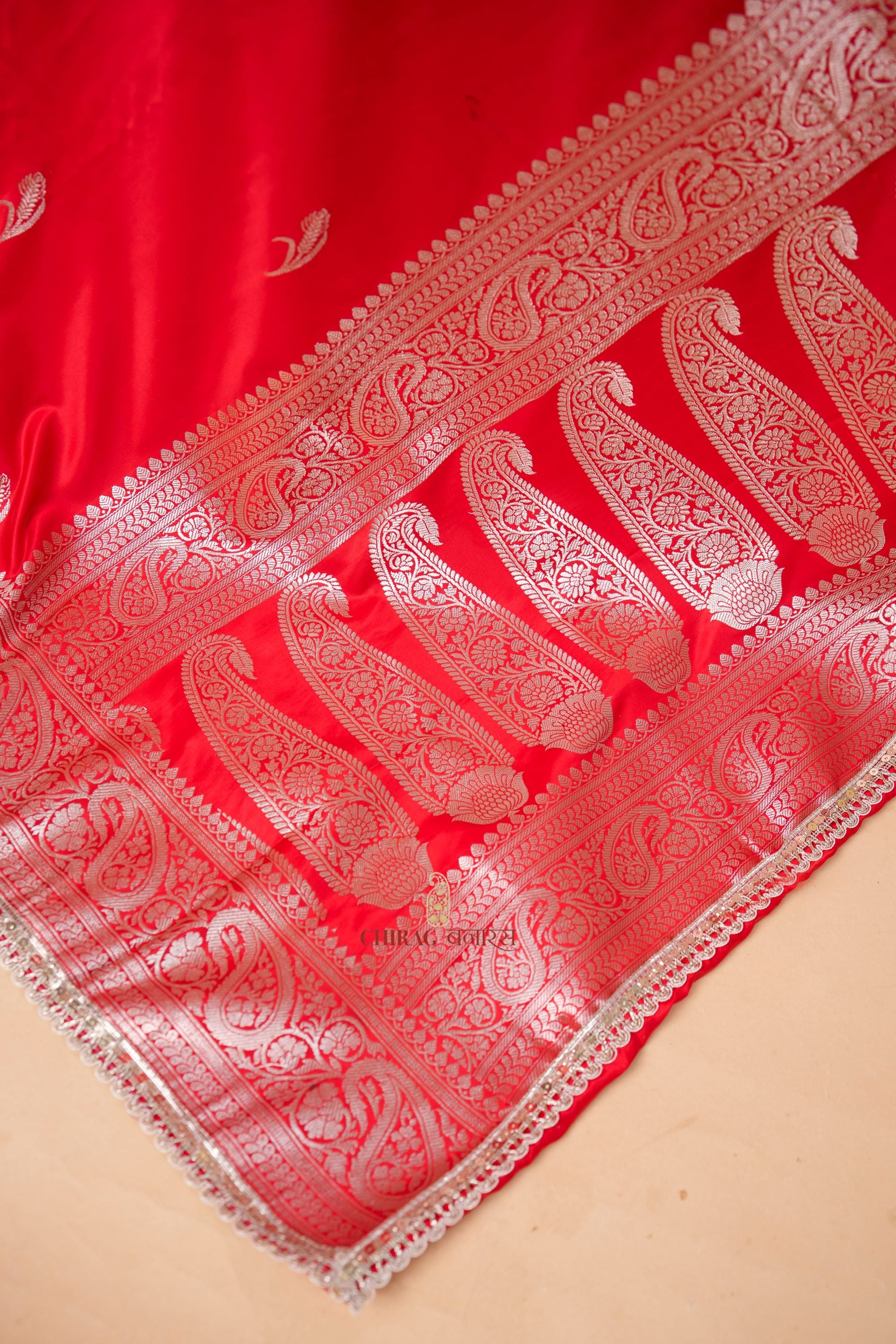 Mashru Katan Silk with Gota Border Saree