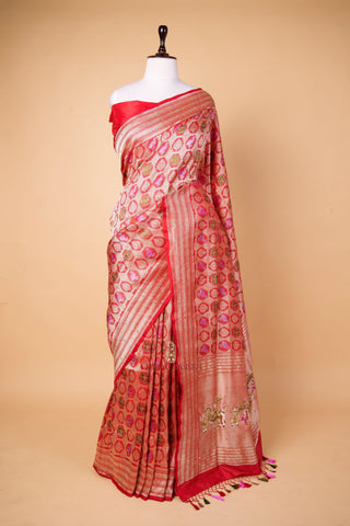 Mashru Katan Silk with Hand Embroidery Work Saree