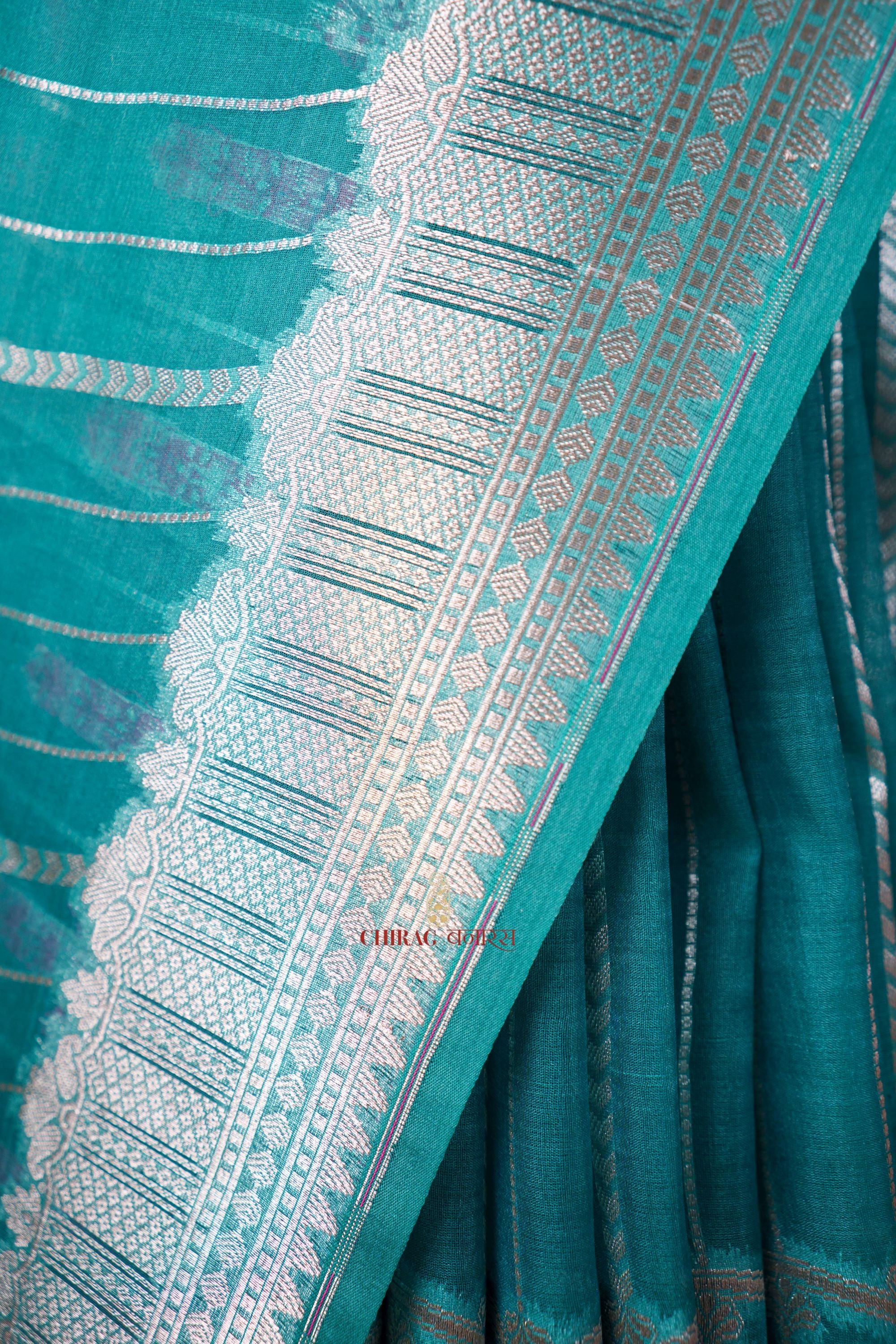 Kora Organza Designer Tripicle Design Saree