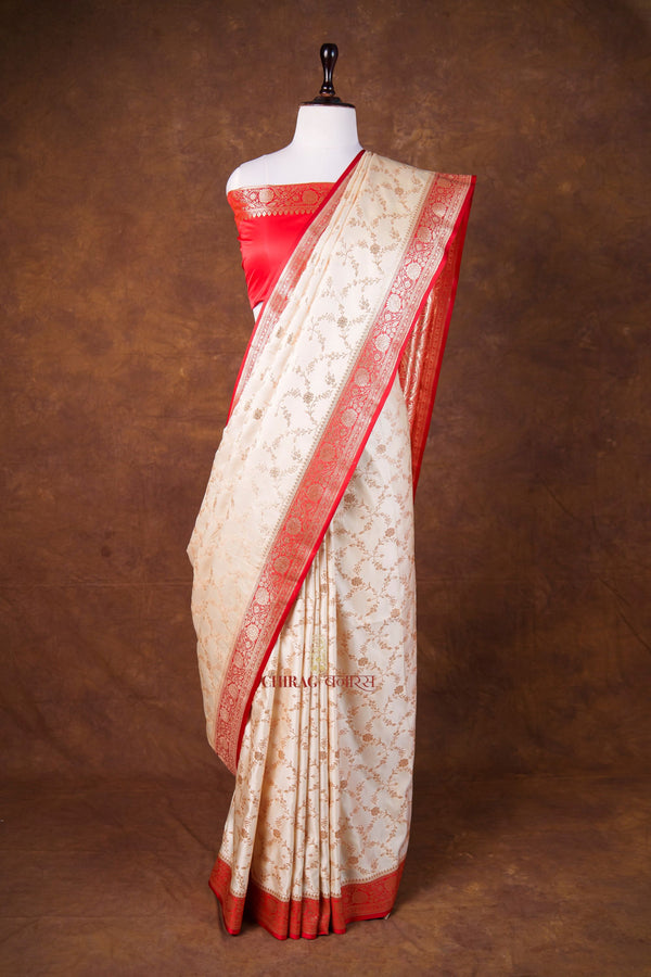 Mashru Katan Silk Contrast Anchal Border Saree