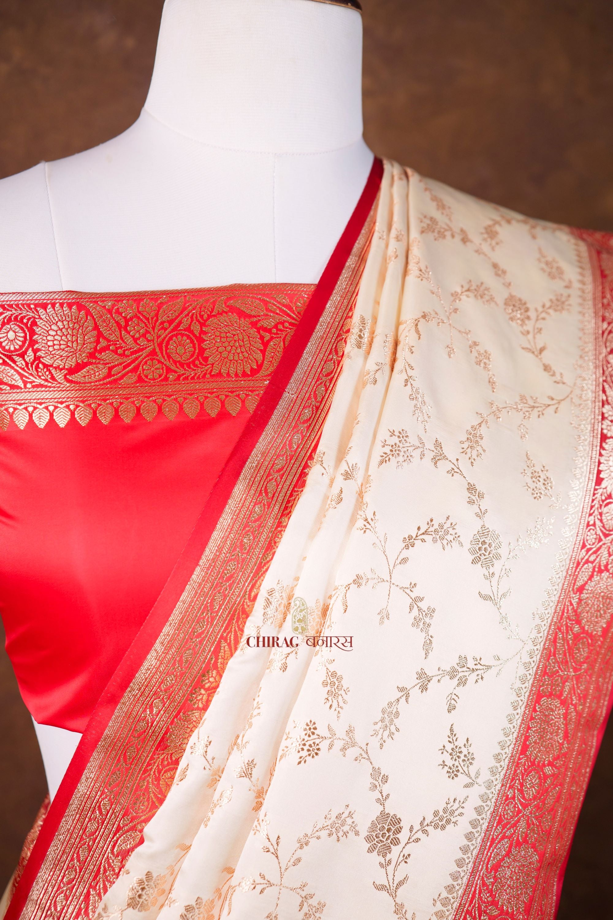 Mashru Katan Silk Contrast Anchal Border Saree