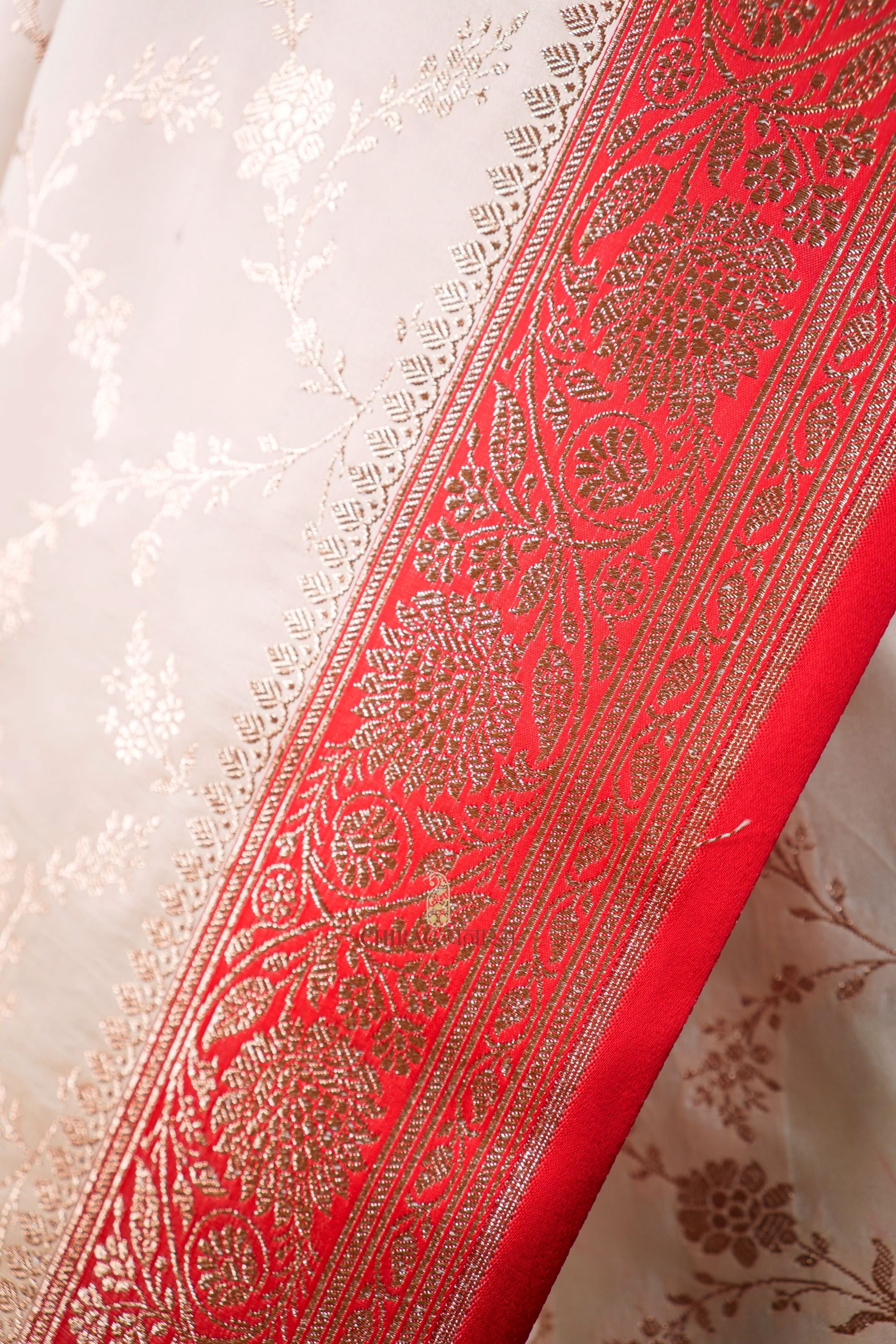 Mashru Katan Silk Contrast Anchal Border Saree