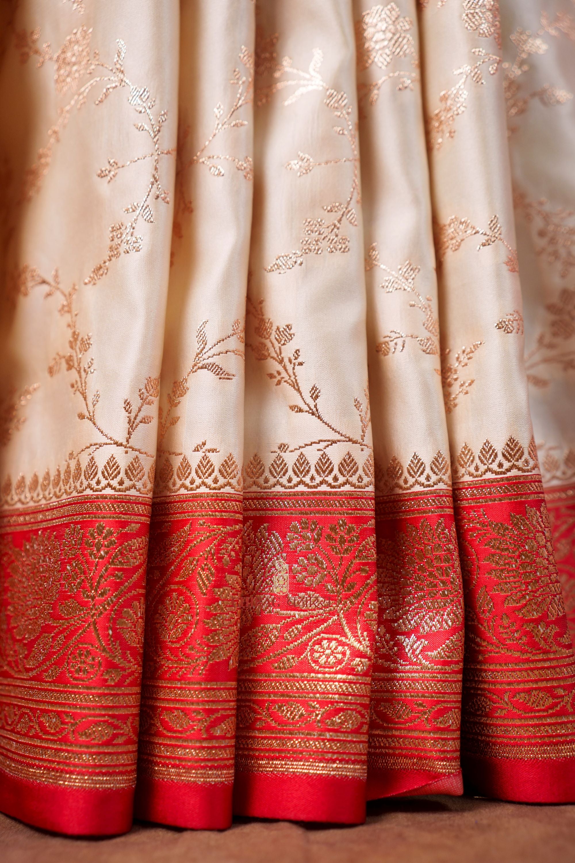 Mashru Katan Silk Contrast Anchal Border Saree