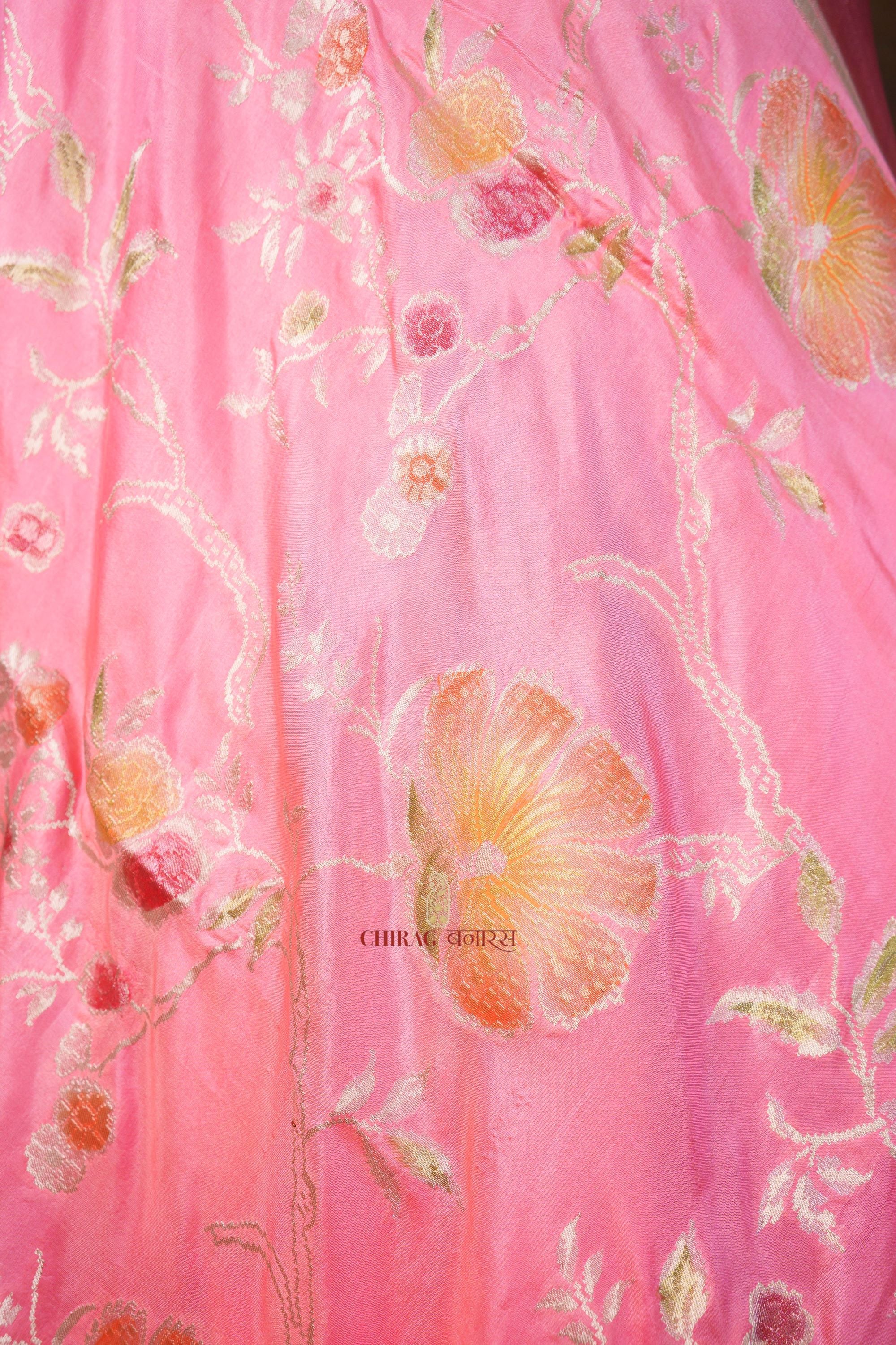 Pure Katan Silk Saree Jangla Weave