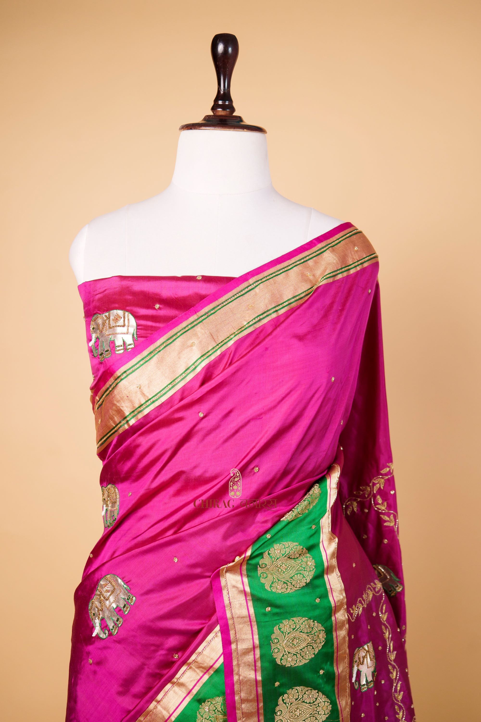 Pure Katan Silk Hand Work Saree