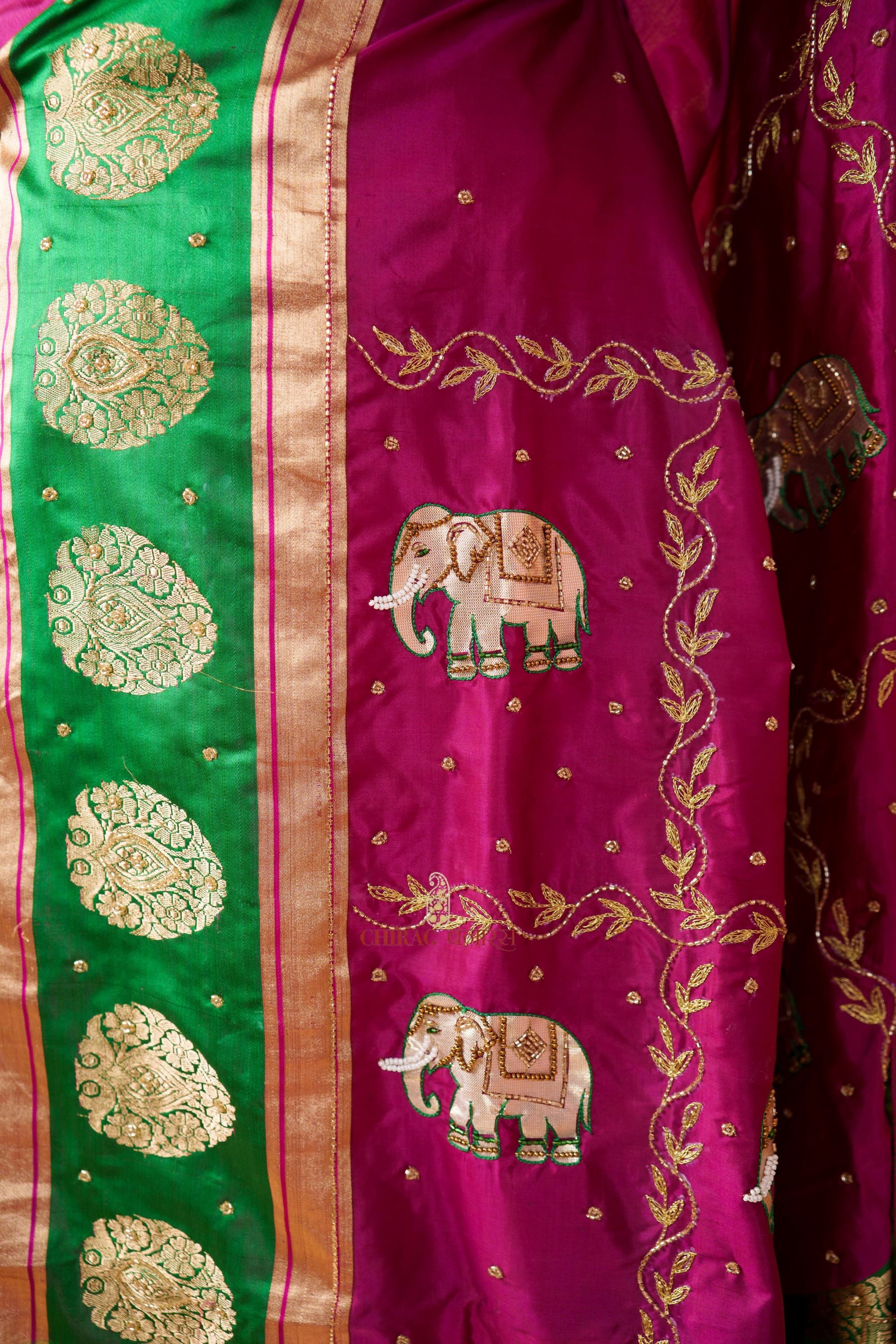 Pure Katan Silk Hand Work Saree