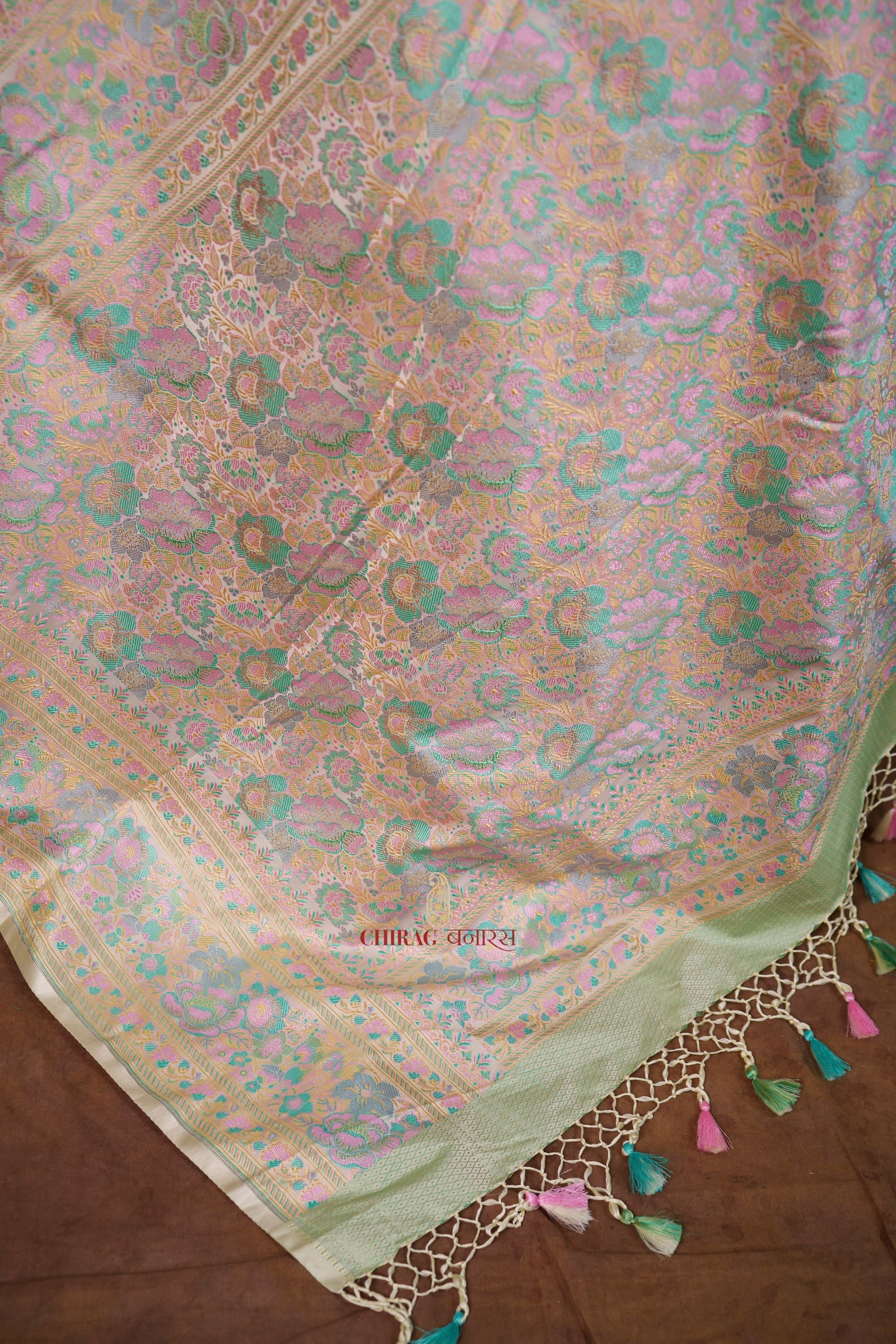 Jamewar Pure Katan Silk Tanchhoi Saree