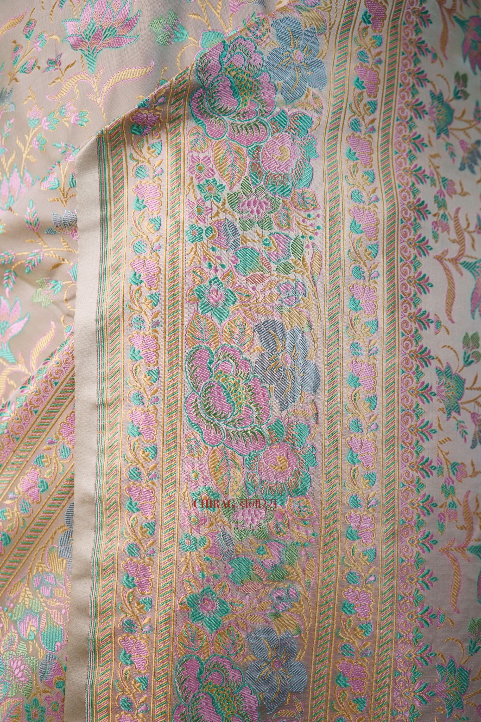 Jamewar Pure Katan Silk Tanchhoi Saree