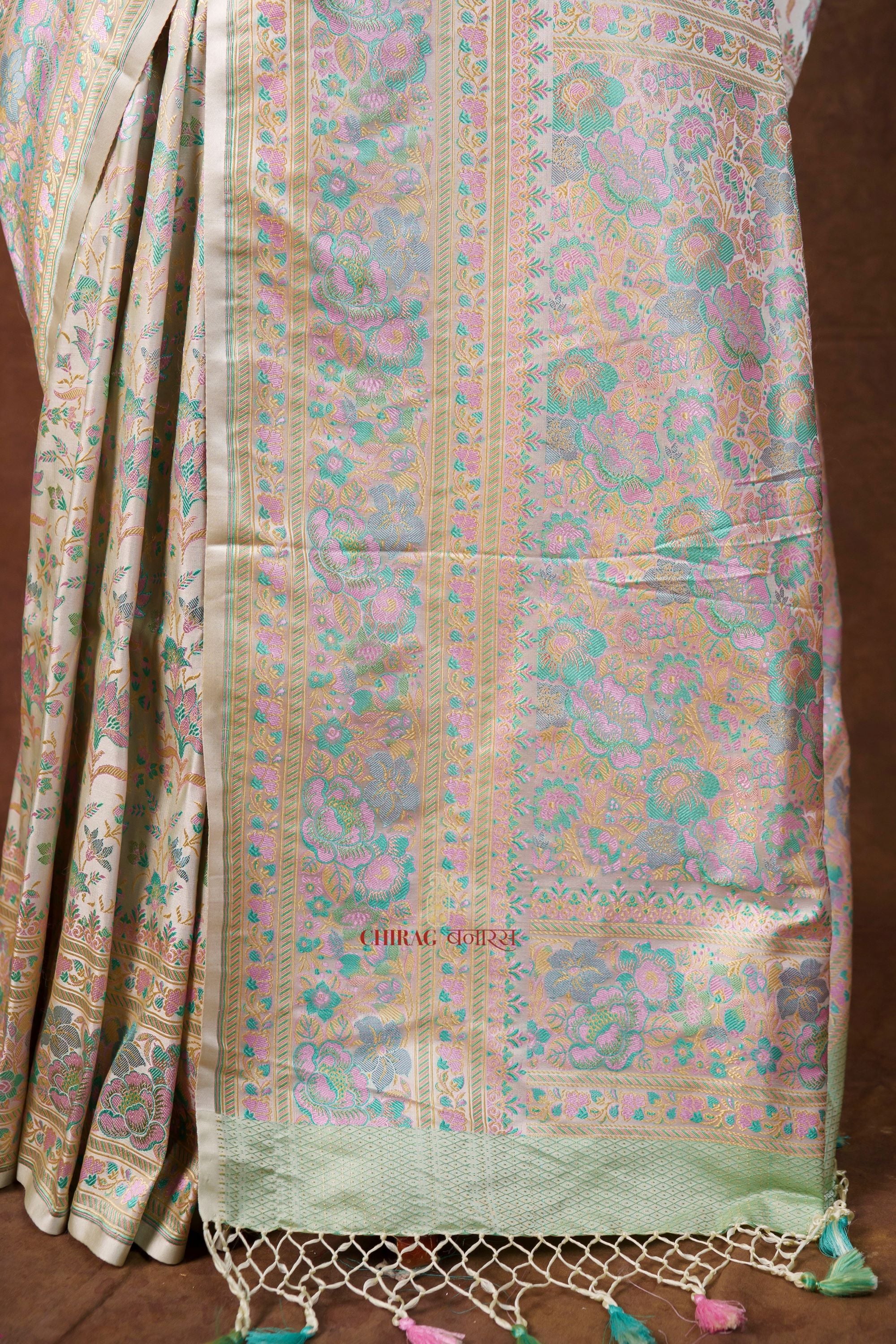 Jamewar Pure Katan Silk Tanchhoi Saree