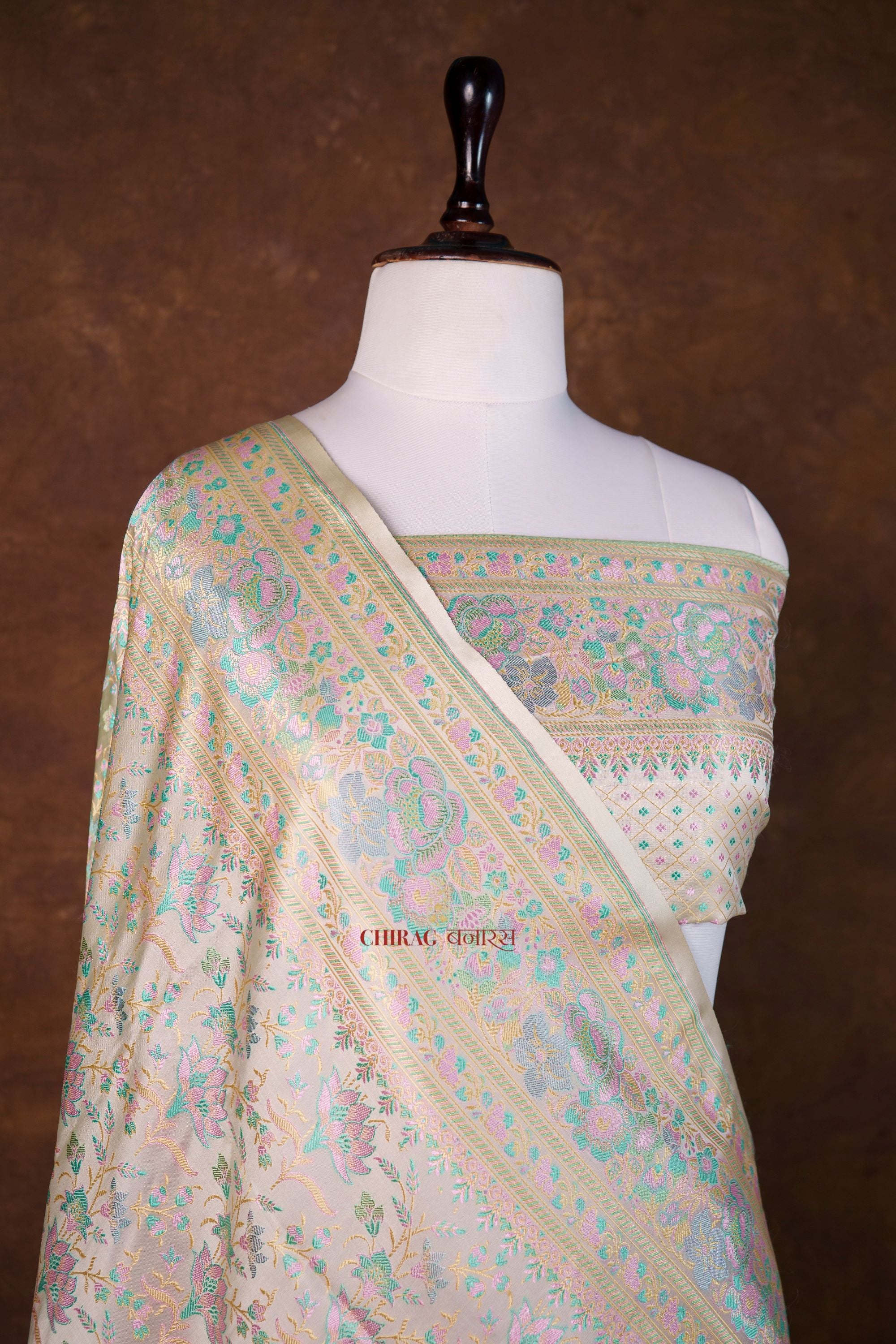 Jamewar Pure Katan Silk Tanchhoi Saree