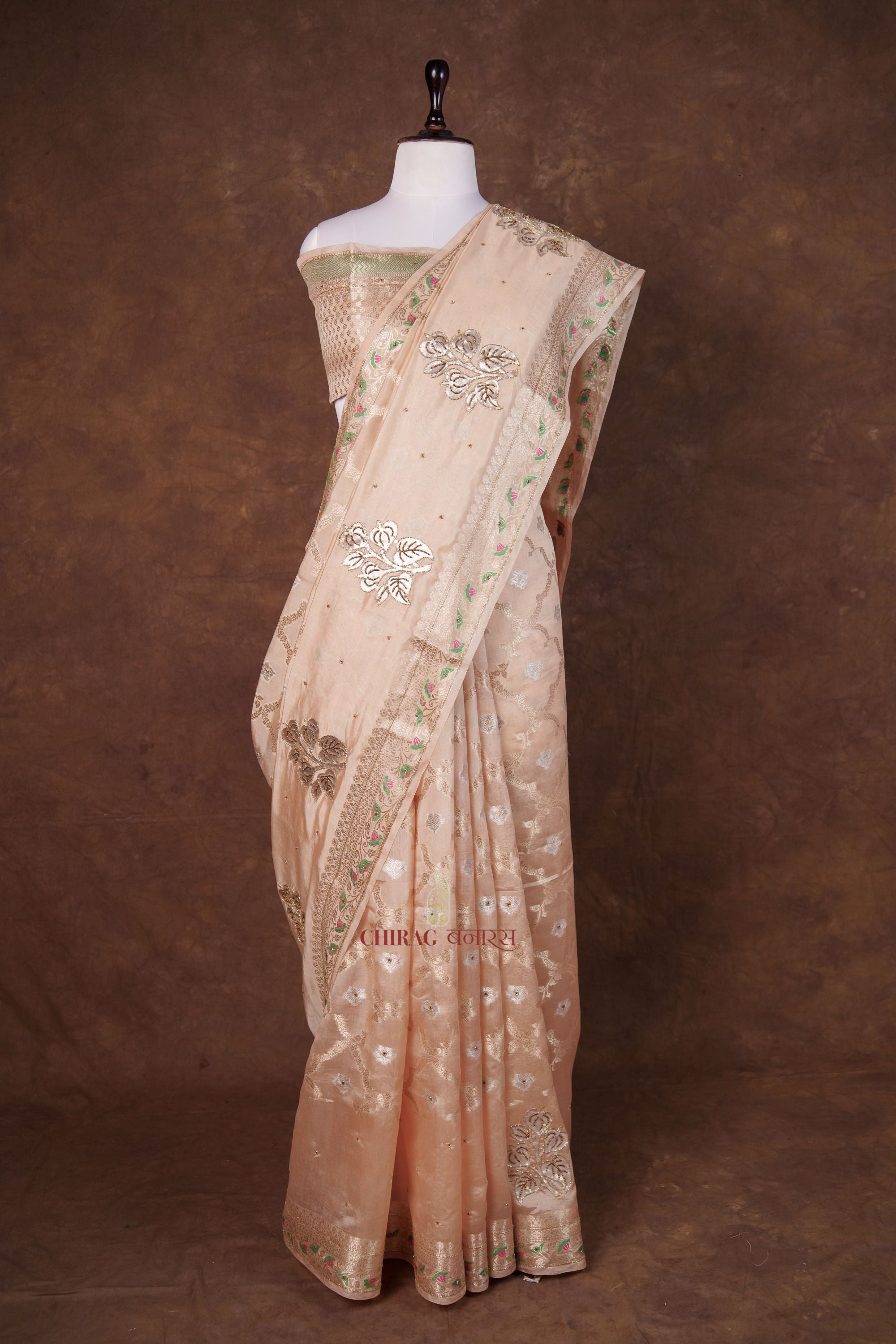 Pure Mango Silk Designer Embroidery Saree