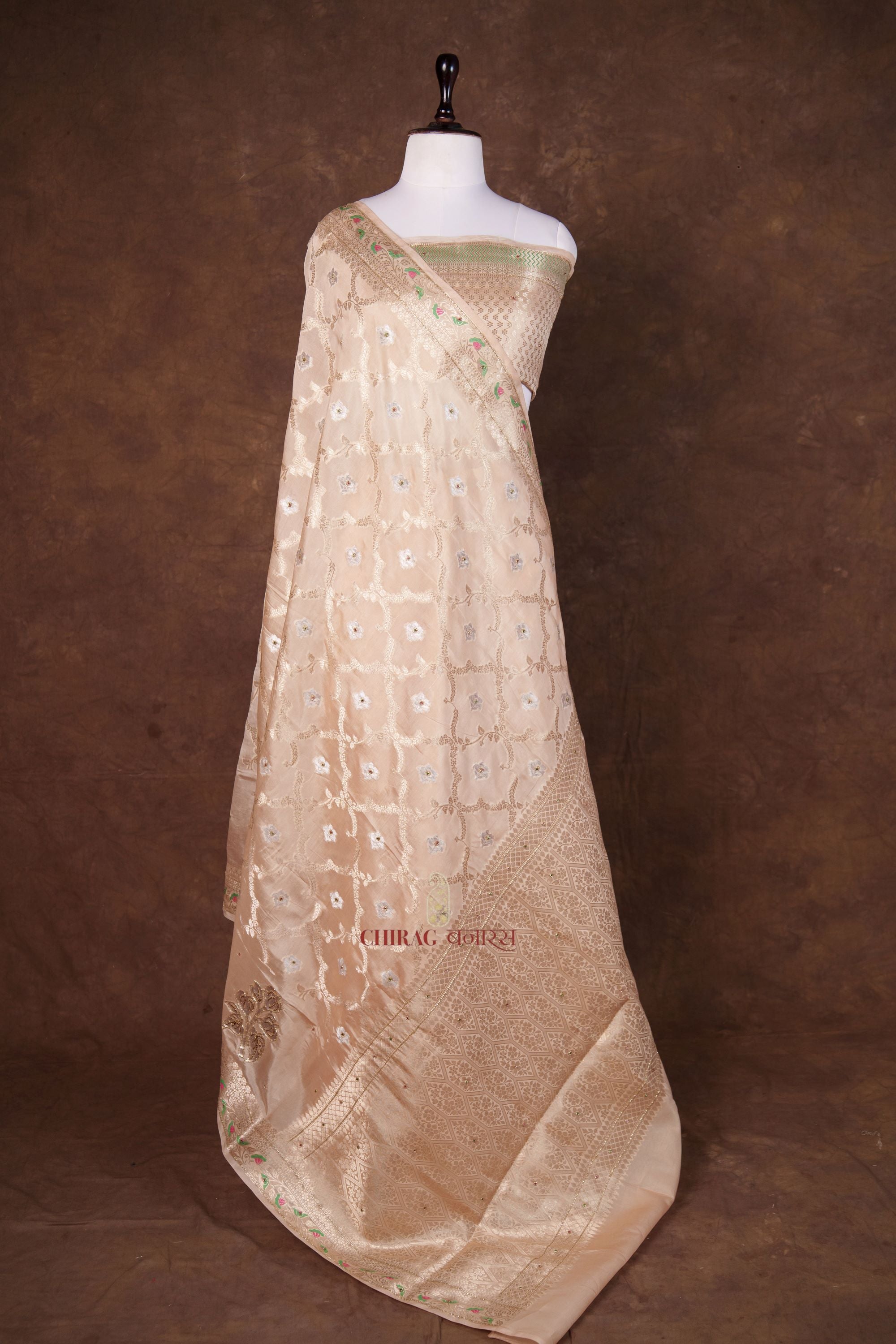 Pure Mango Silk Designer Embroidery Saree