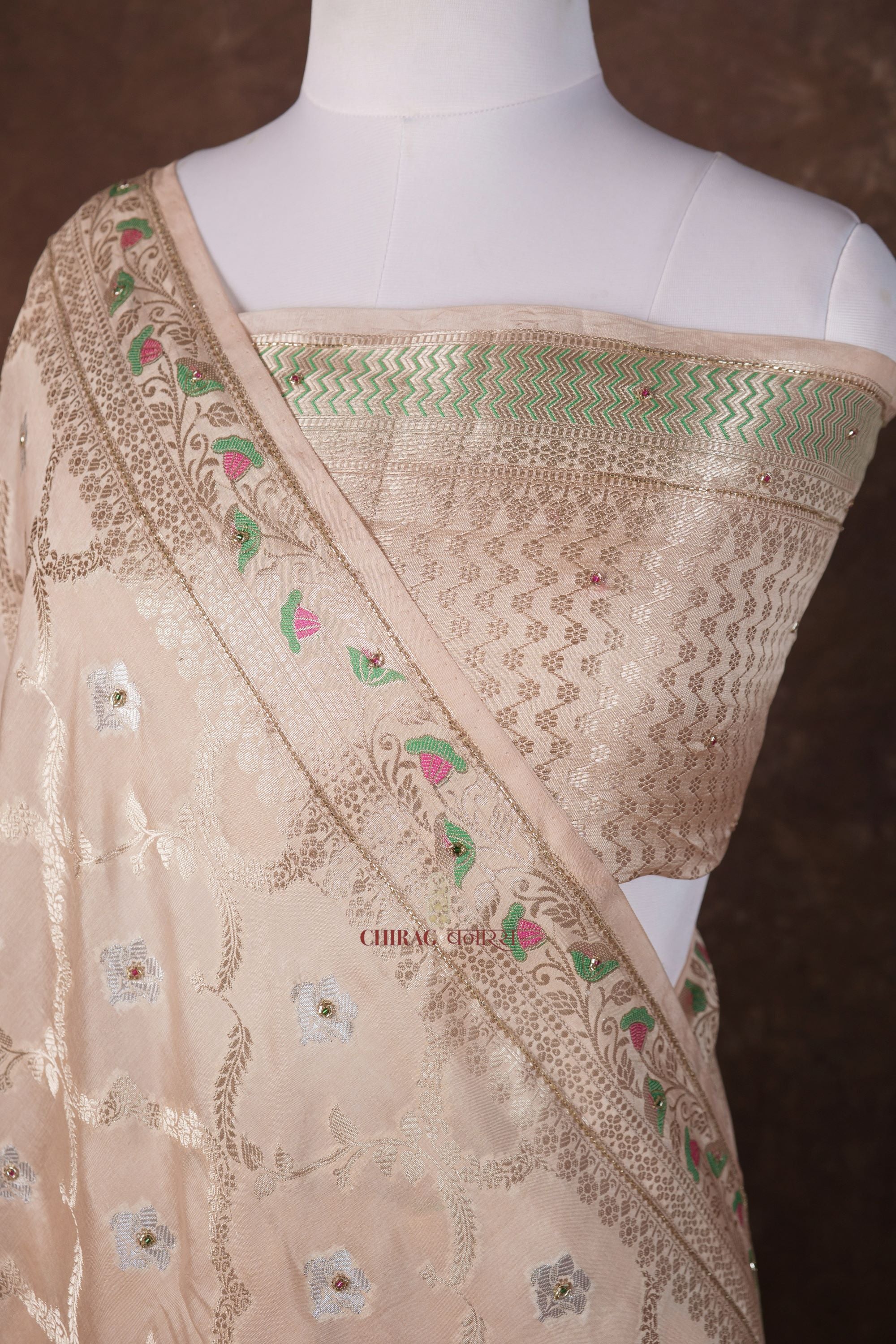 Pure Mango Silk Designer Embroidery Saree