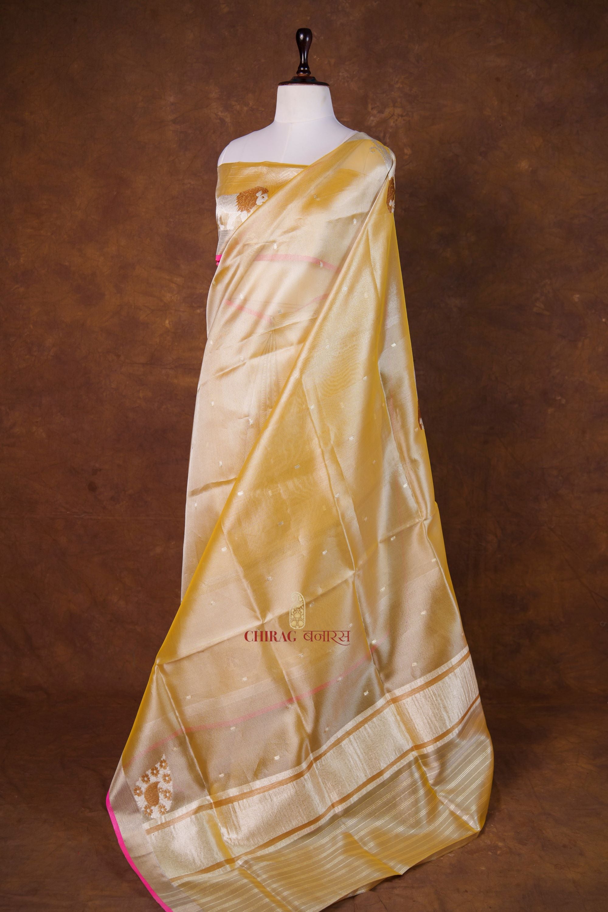 Tissue Golden Lion Kadhua Saree