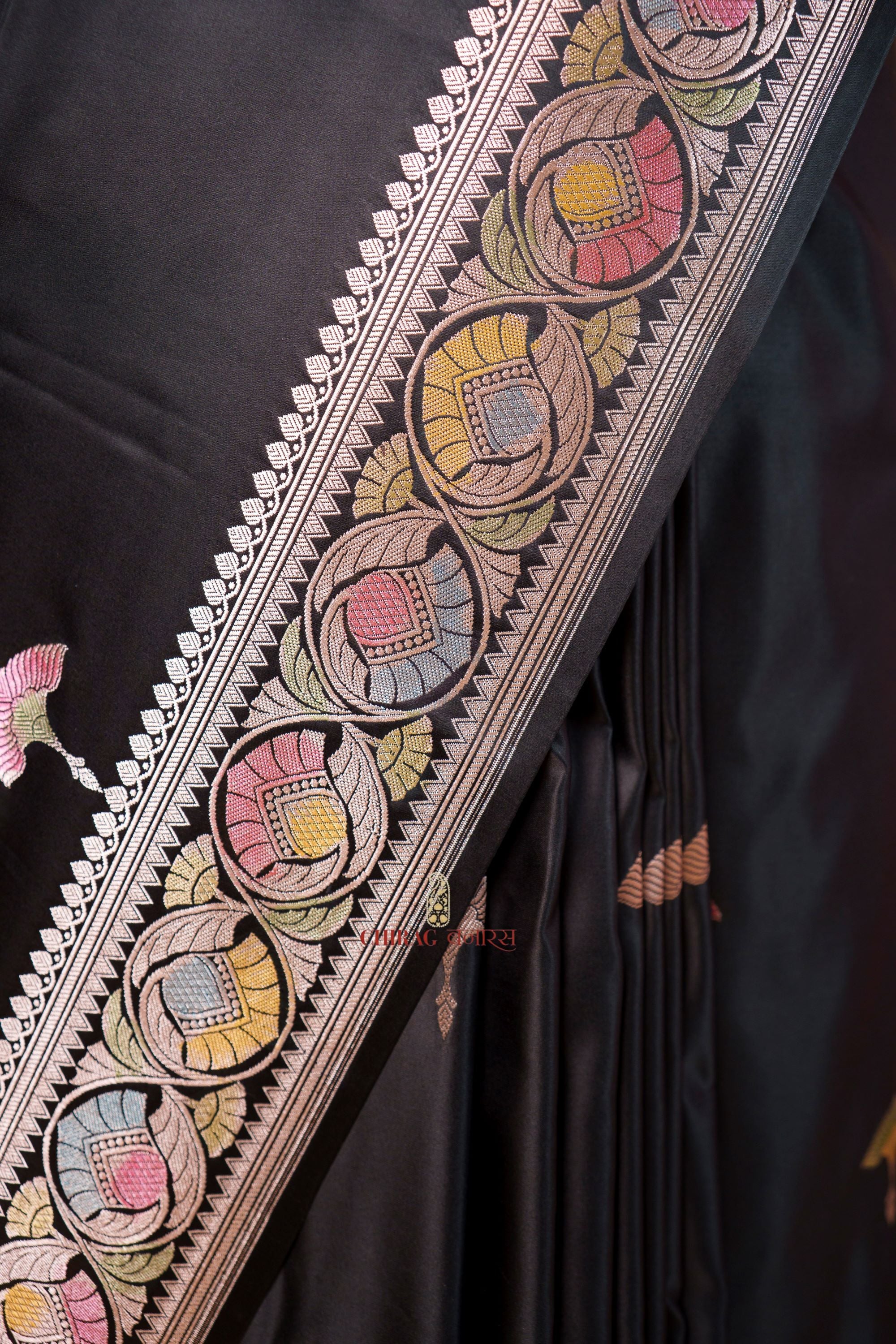 Mashru Katan Silk Hand Dye Work Saree