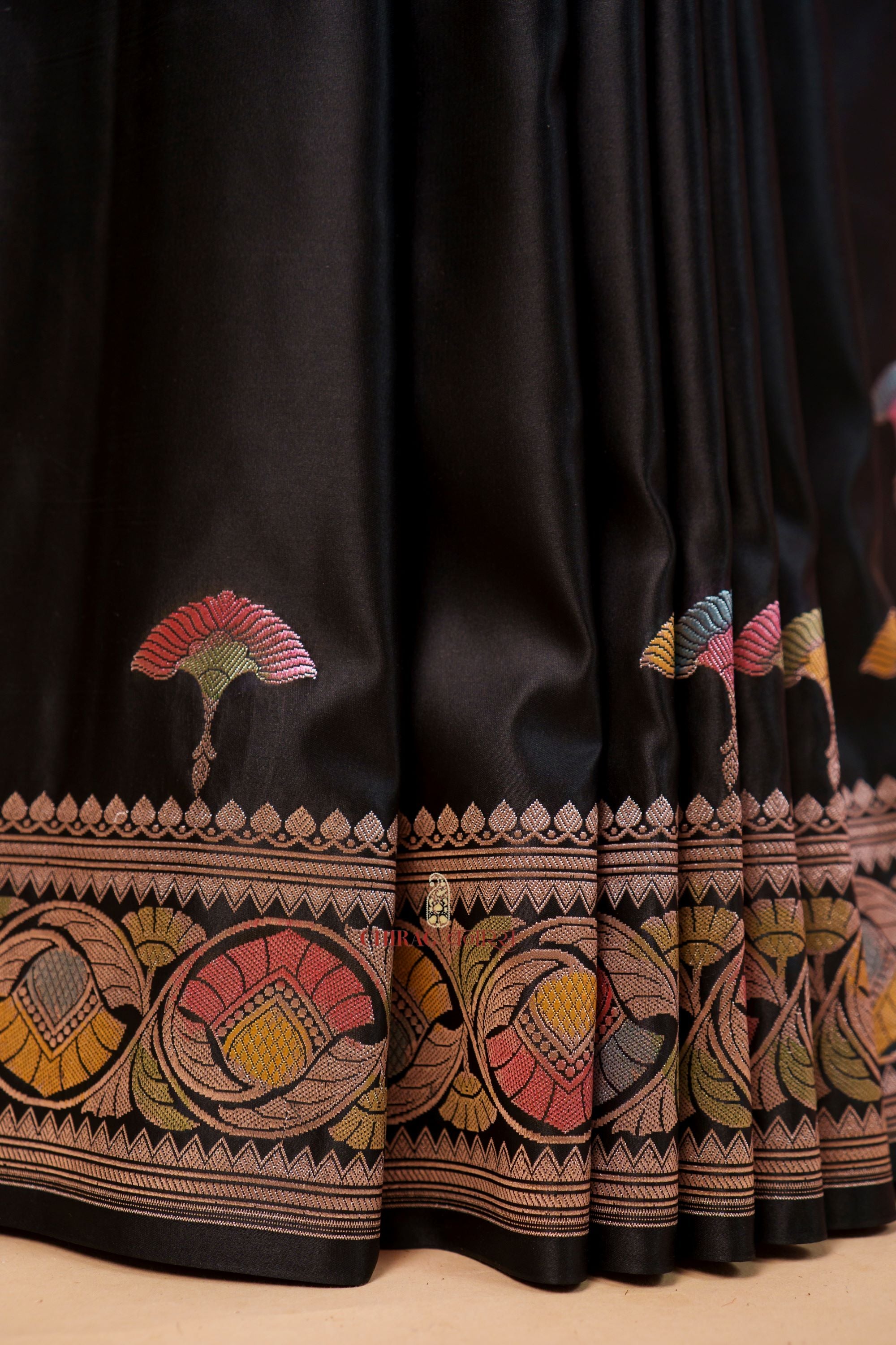 Mashru Katan Silk Hand Dye Work Saree