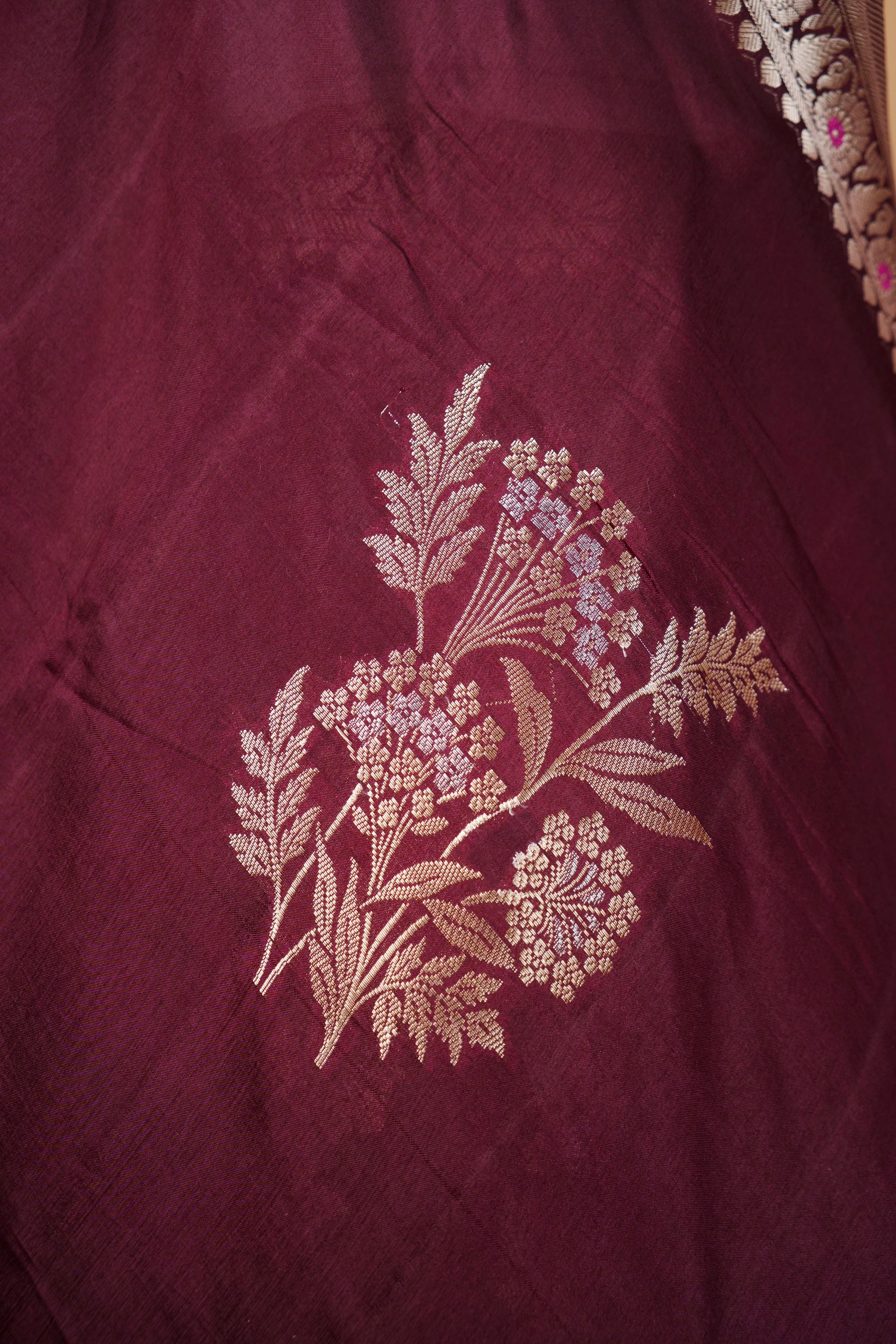 Pure Mango Silk Saree With Contrast Blouse