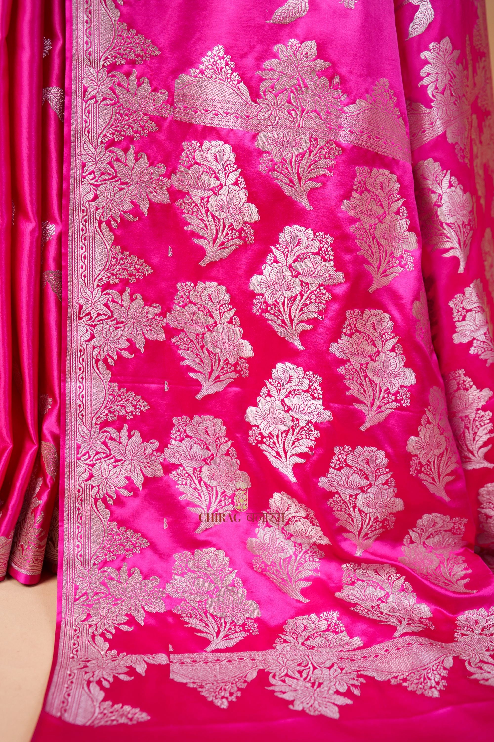 Mashru Katan Silk Water Zari Work Saree