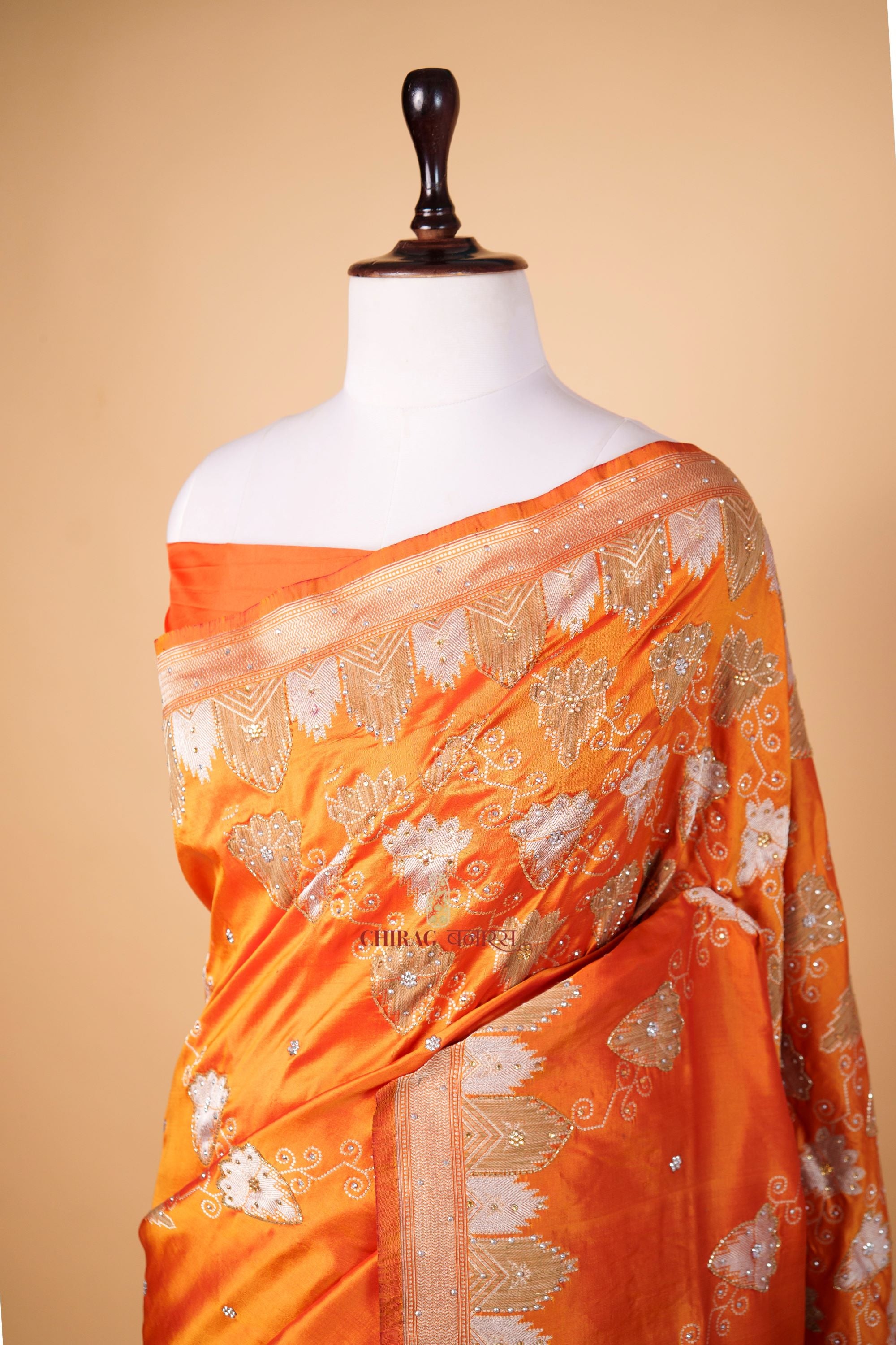 Pure Kadhua Handloom Saree Designer Hand Embroidery Zardozi Work Saree