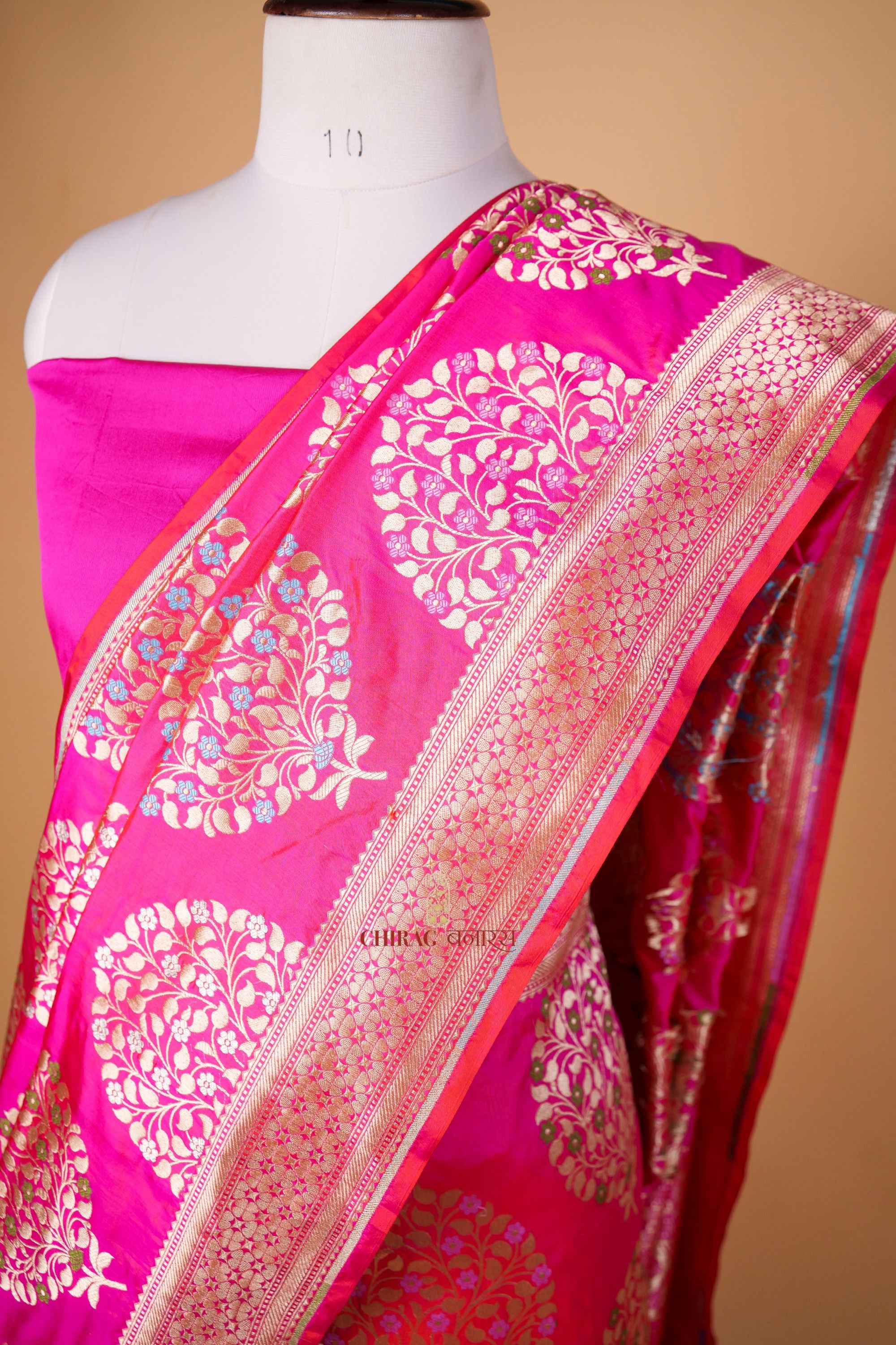 Pure Katan Silk Different Colours Meenakari Buta Design Saree