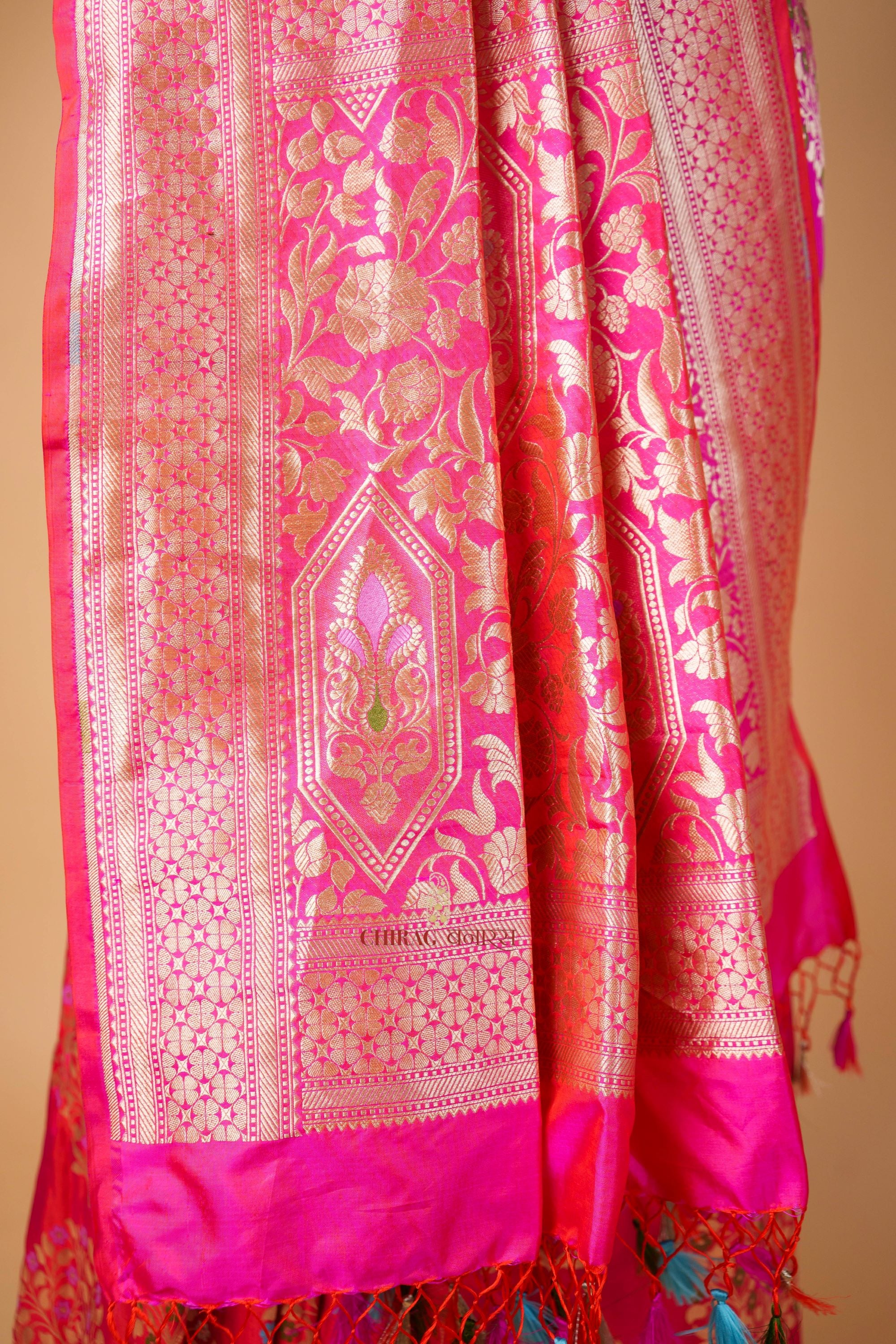 Pure Katan Silk Different Colours Meenakari Buta Design Saree