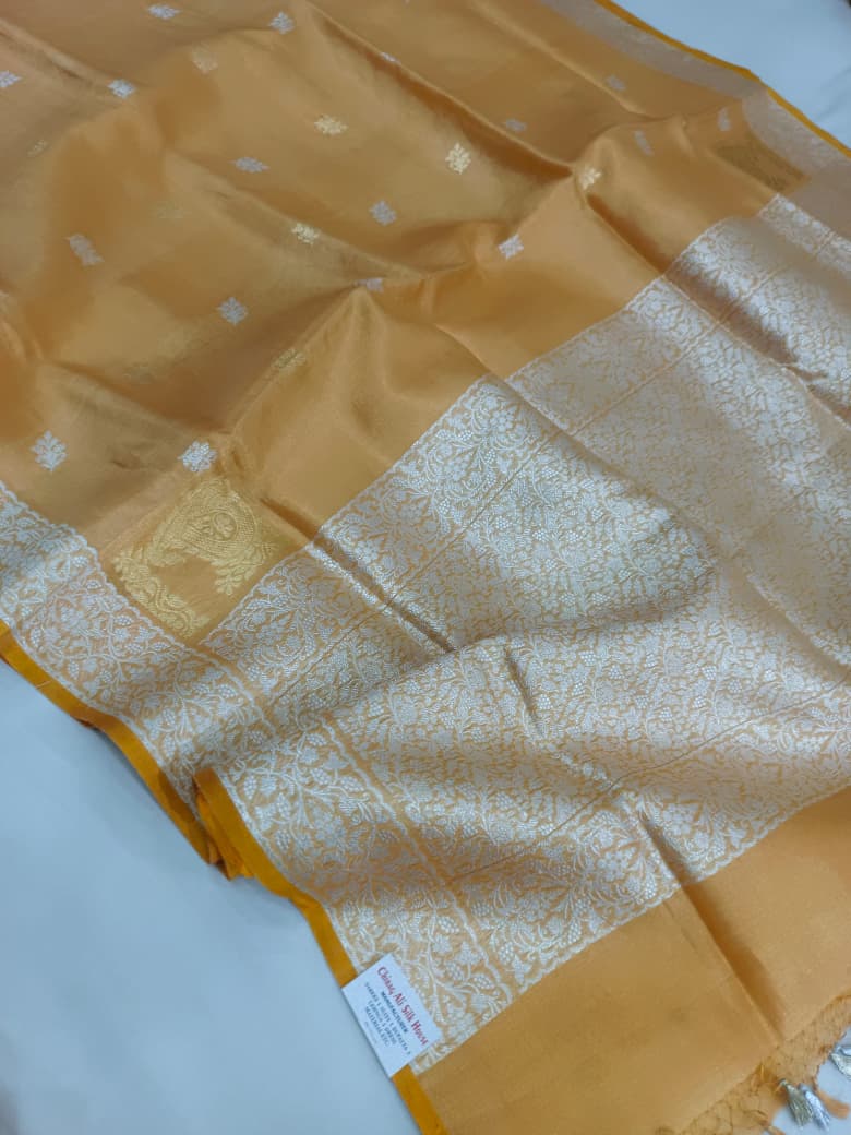 Pure Tissue Golden Handloom Kadhua Koniya Saree