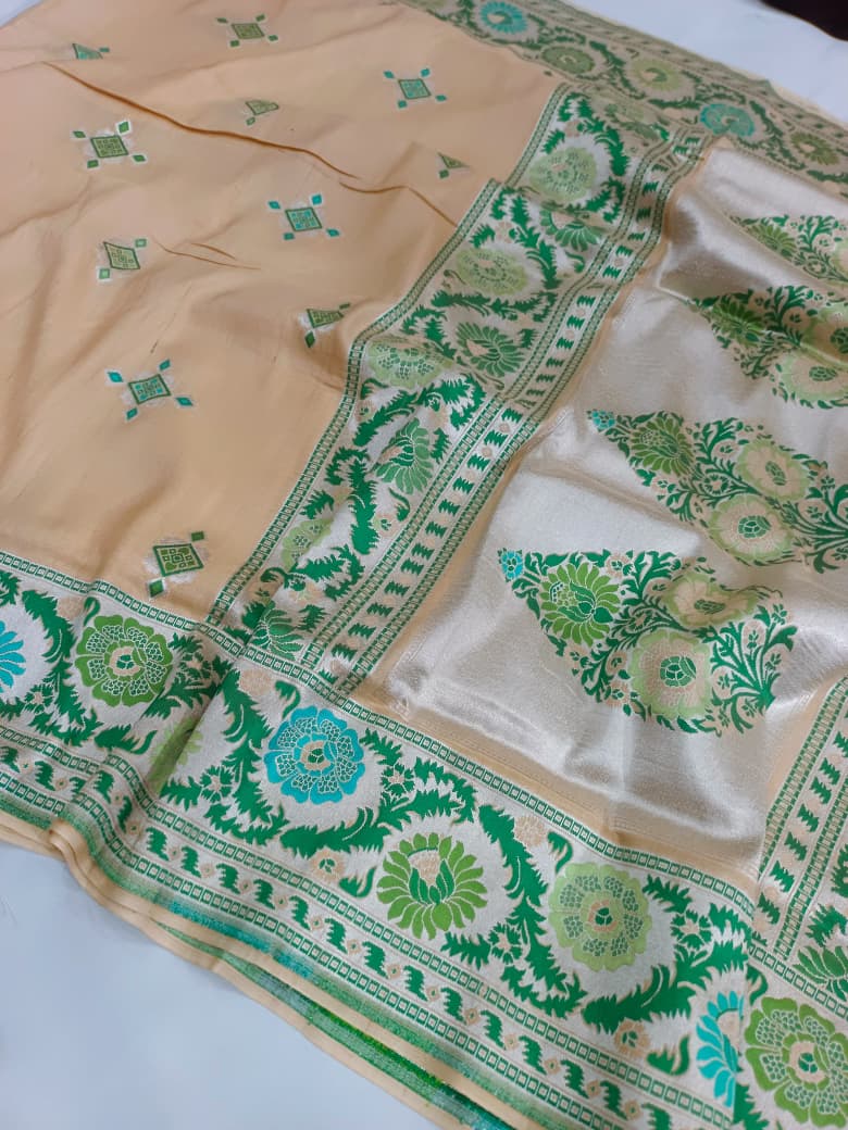 Pure Munga Silk Saree Handloom Minakari