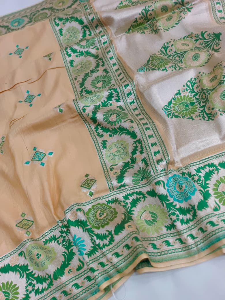 Pure Munga Silk Saree Handloom Minakari