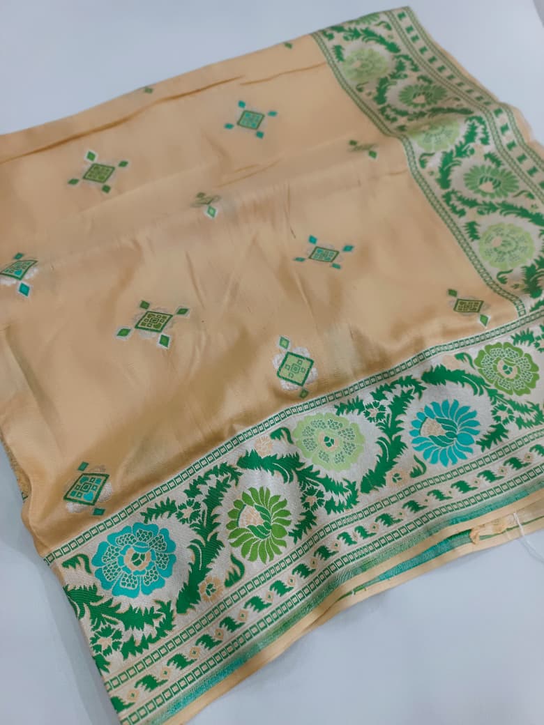 Pure Munga Silk Saree Handloom Minakari