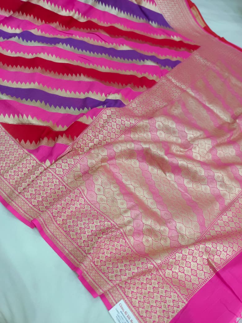 Pure Handloom Munga Silk Rangkat Brush Die Saree