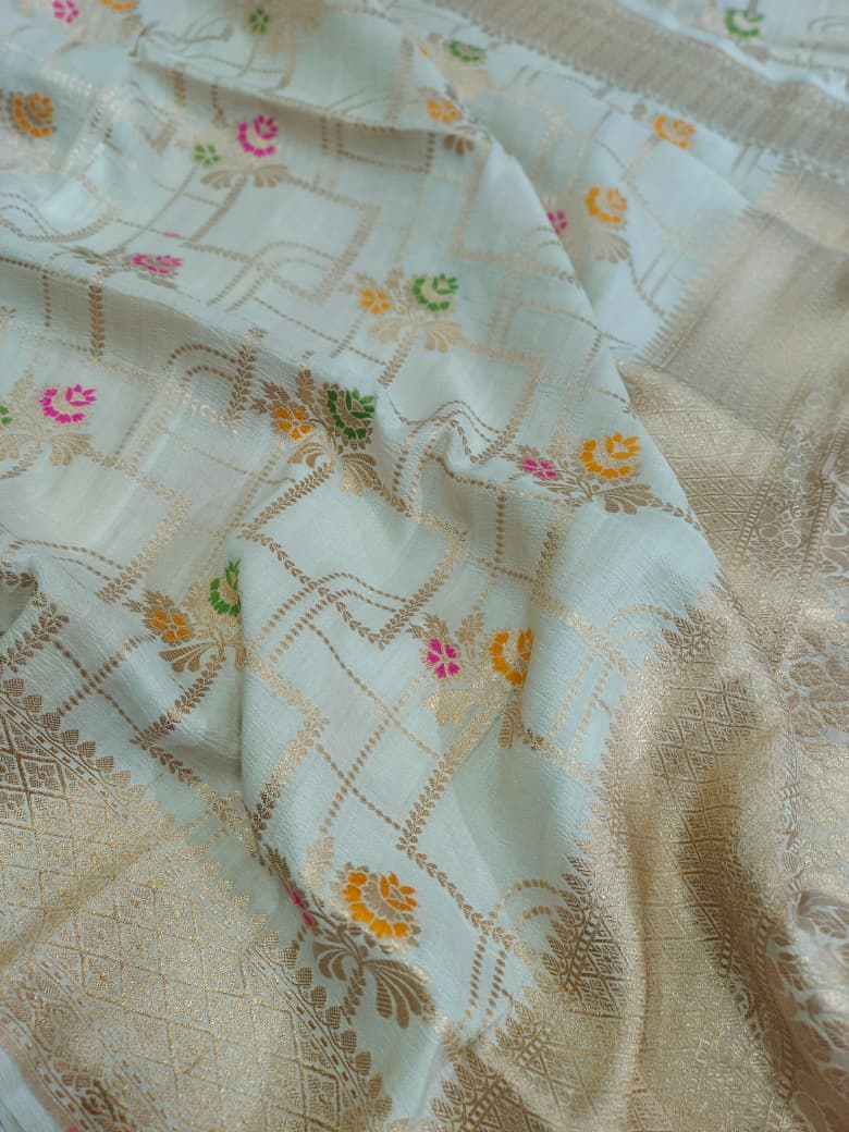 Pure Munga Silk Minakari Handloom Saree