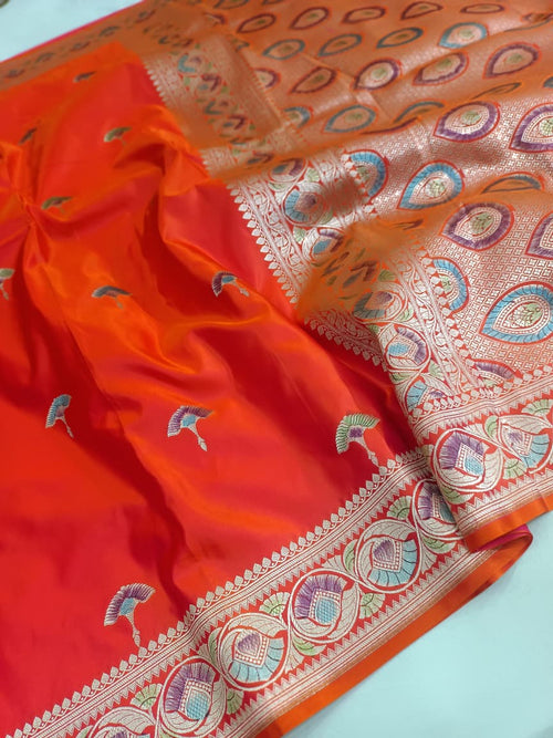 Katan Silk Saree Simple Shower