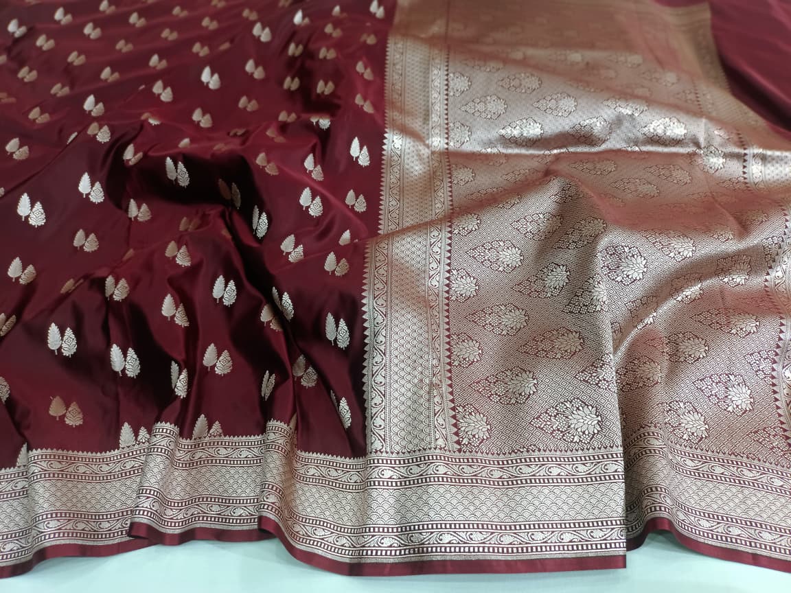 Katan Silk Saree Simple Shower