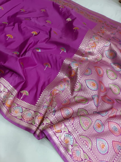 Katan Silk Saree Simple Shower