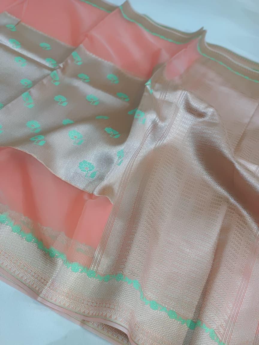 Kora Organza Silk Banarasi Border Saree