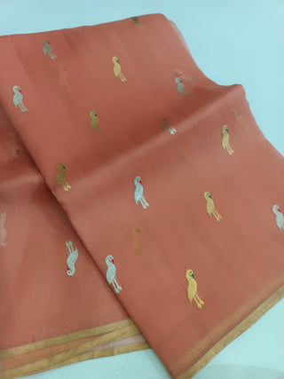 Pure Banarasi Kora Kadhua Silk Handloom Saree