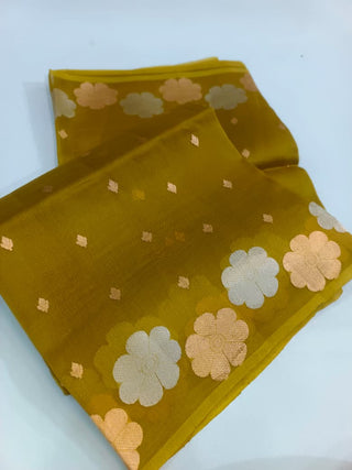 Pure Banarasi Kora Kadhua Silk Handloom Saree