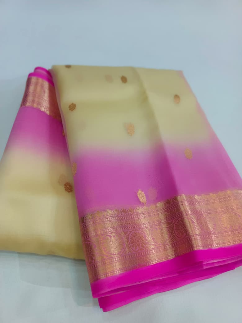 Pure Banarasi Kora Kadhua Silk Handloom 4D Saree