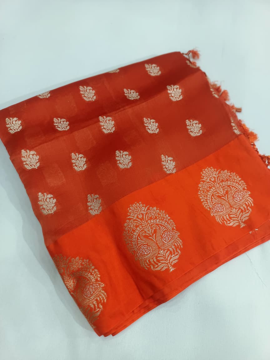 Pure Mango Silk Buta Design Saree