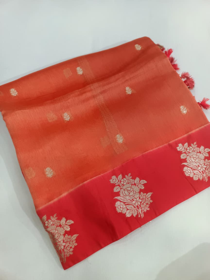 Pure Mango Silk Buta Design Saree