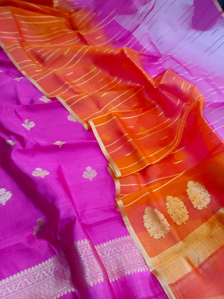 Pure Katan Silk Kadhua Handloom Suit 3 Pcs
