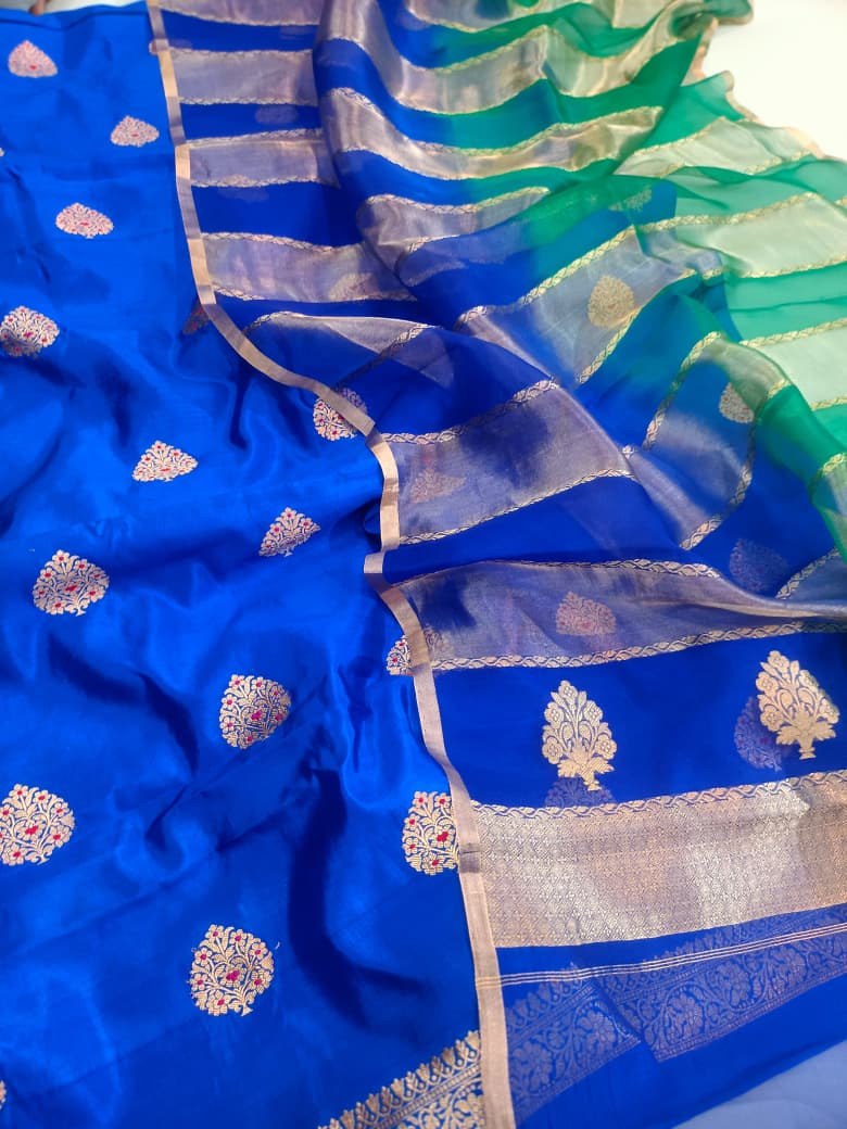 Pure Katan Silk Kadhua Handloom Suit 3 Pcs