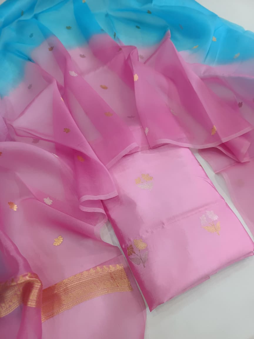 Pure Katan Silk Kadhua Handloom Suit 3 Pcs