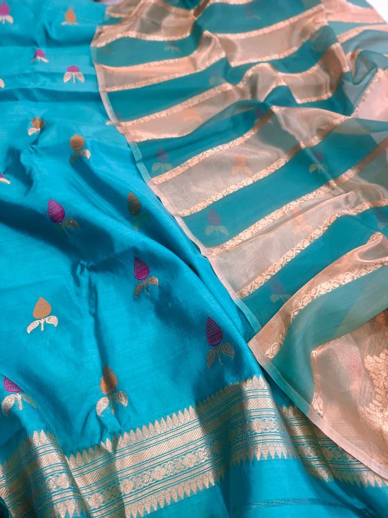 Pure Katan Silk Kadhua Handloom Suit 3 Pcs