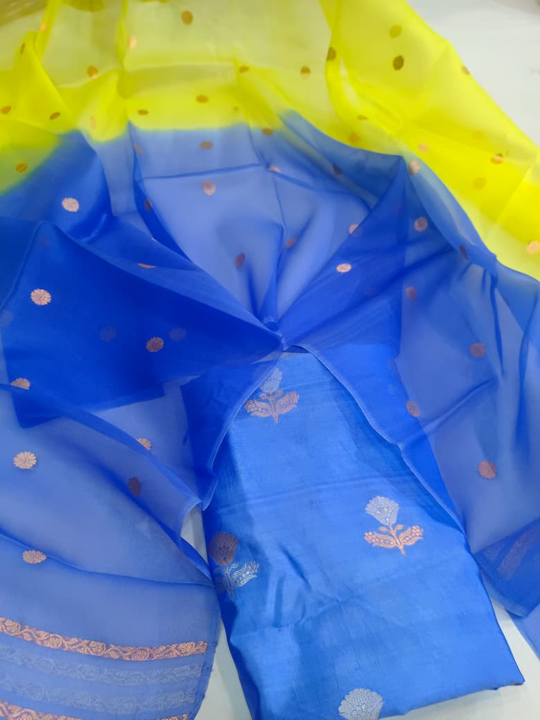 Pure Katan Silk Kadhua Handloom Suit 3 Pcs